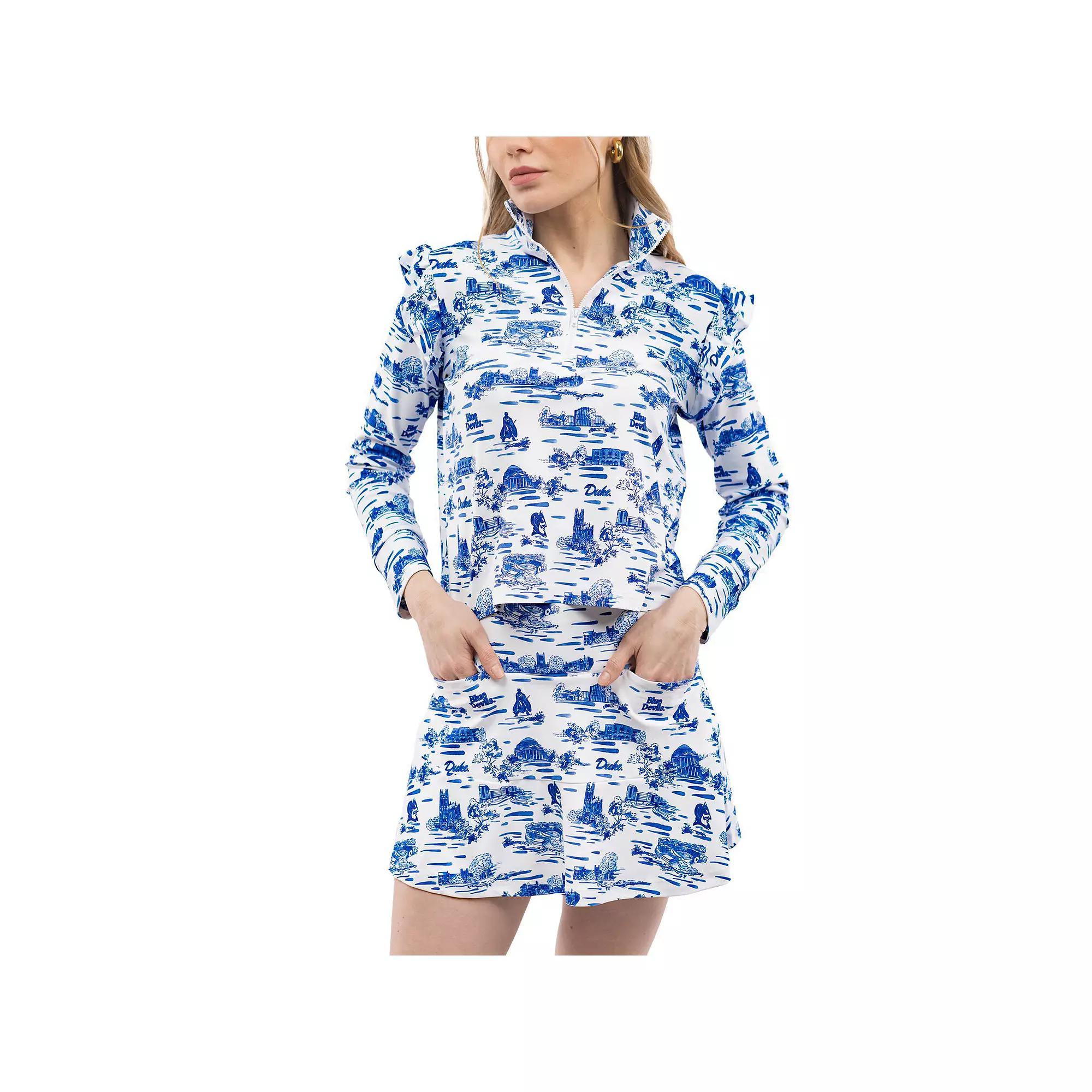 Women's Smith & Quinn  Royal/White Duke Blue Devils Tailgate Molly Skort, Size: Small Product Image