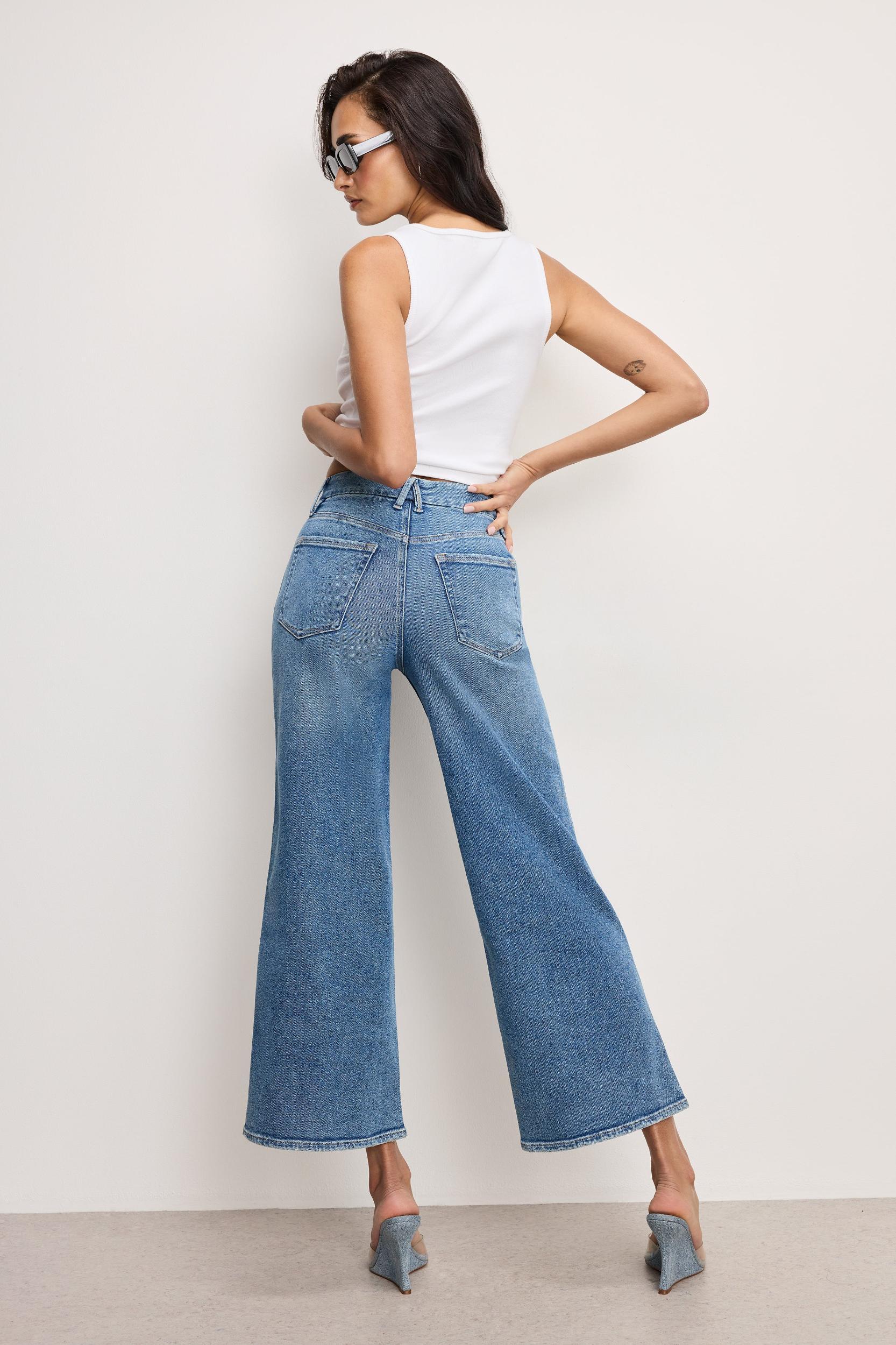 GOOD SKATE WIDE CROPPED JEANS | BLUE541 Product Image
