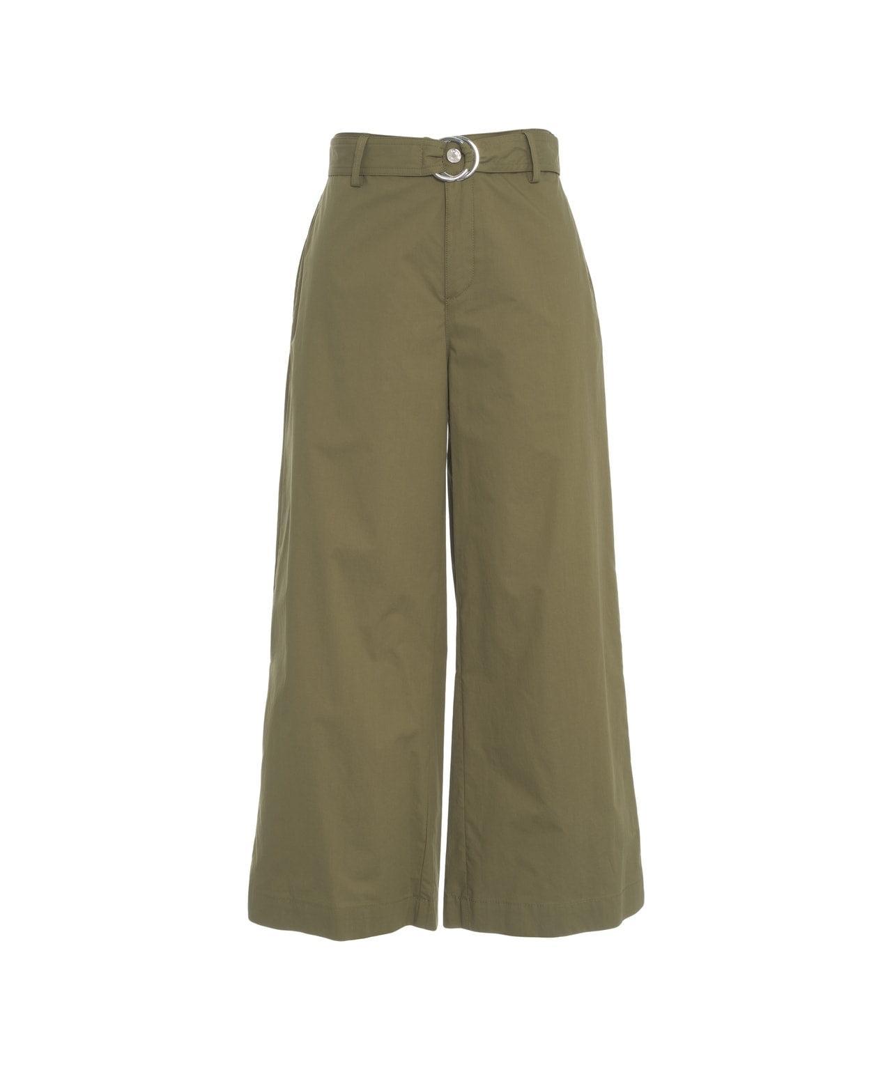 Wide leg pants with belt Product Image