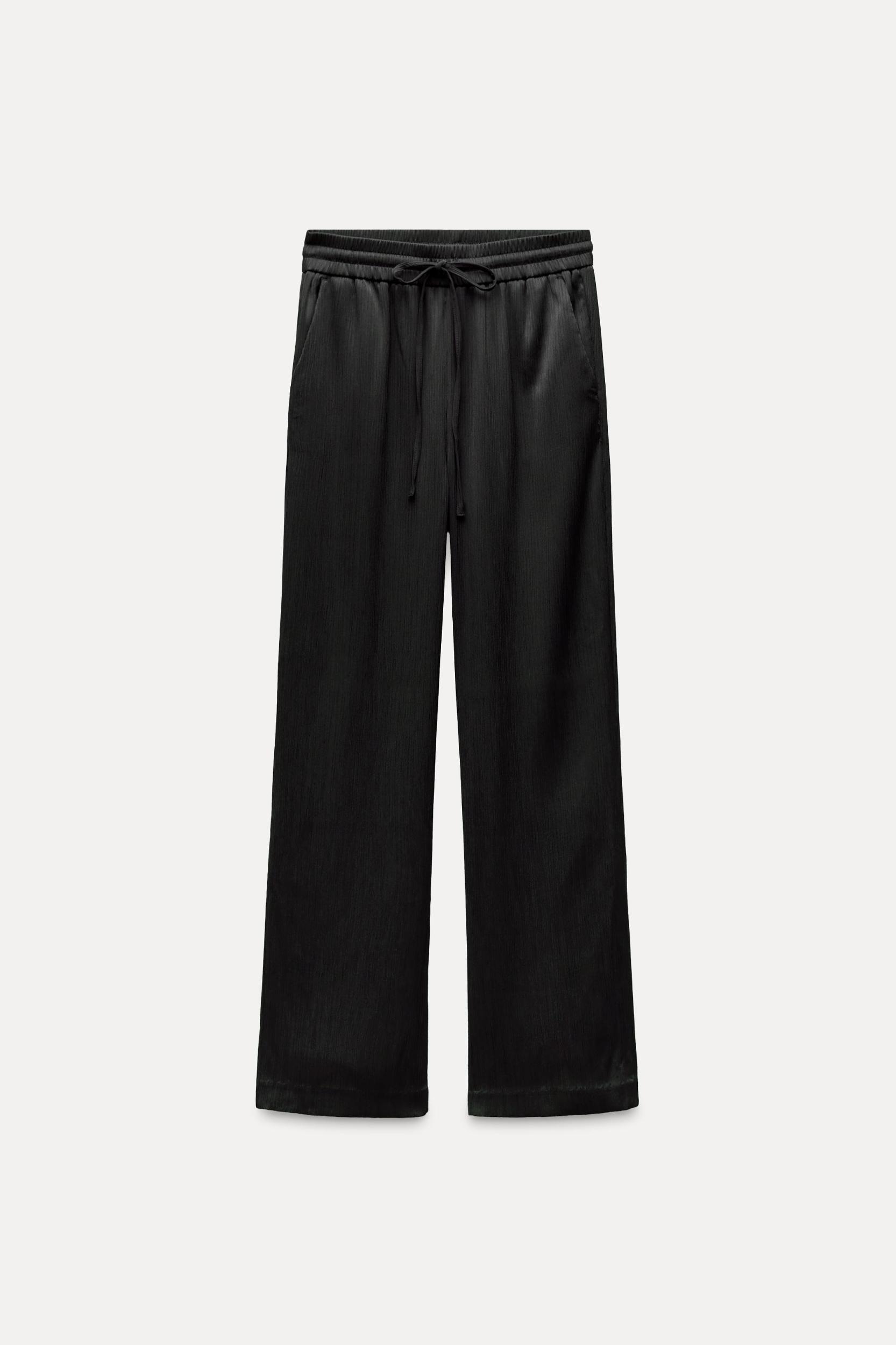 WRINKLED EFFECT WIDE LEG PANTS Product Image