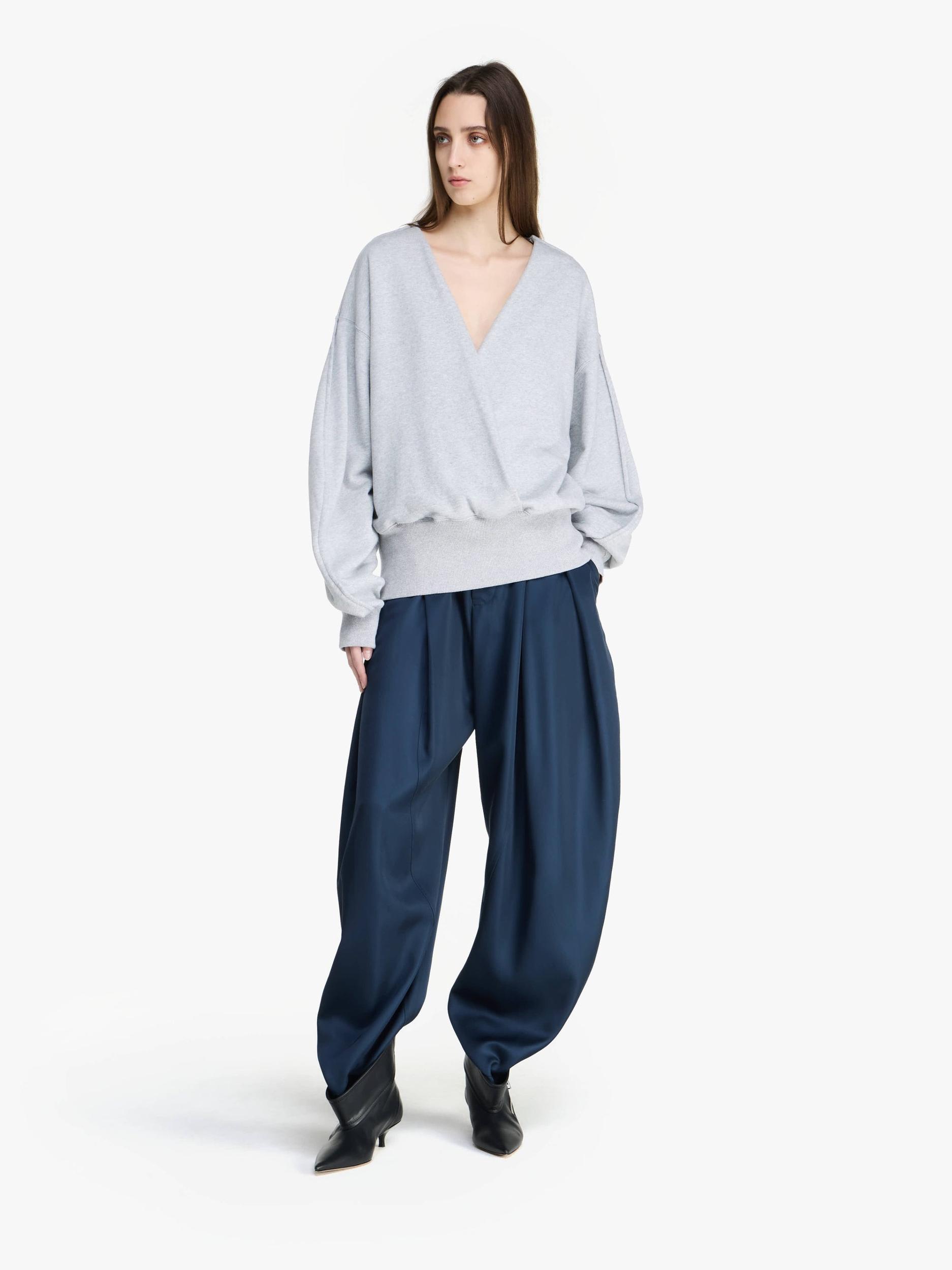 ROUNDED WRAP-FRONT SWEATSHIRT Product Image