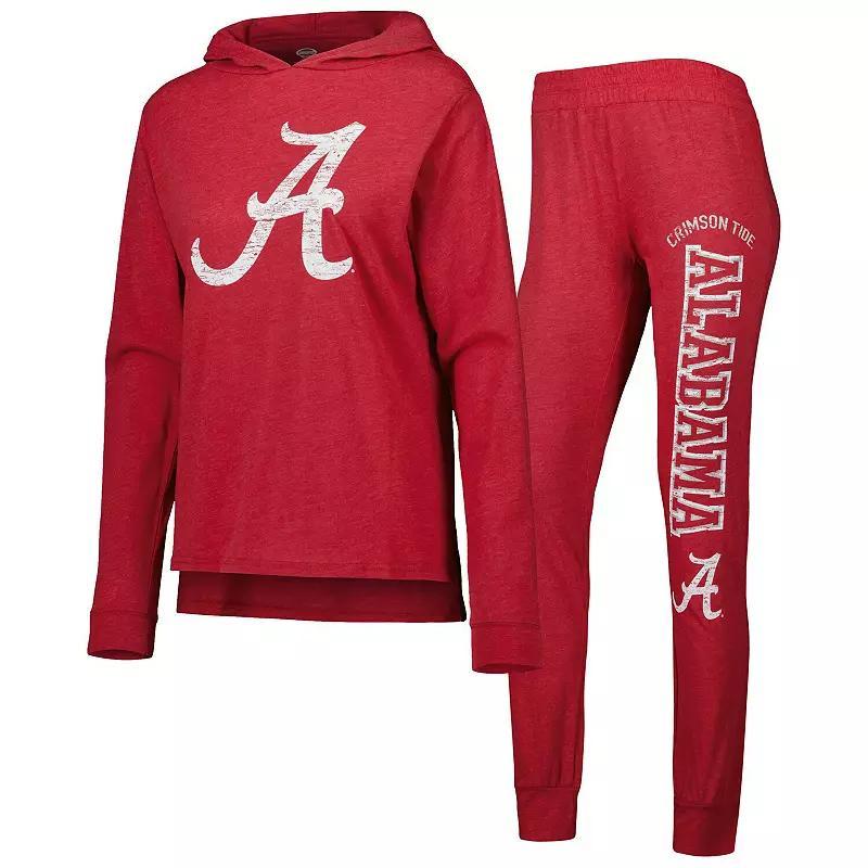 Womens Concepts Sport Crimson Alabama Crimson Tide Long Sleeve Hoodie T-Shirt & Pants Sleep Set Product Image