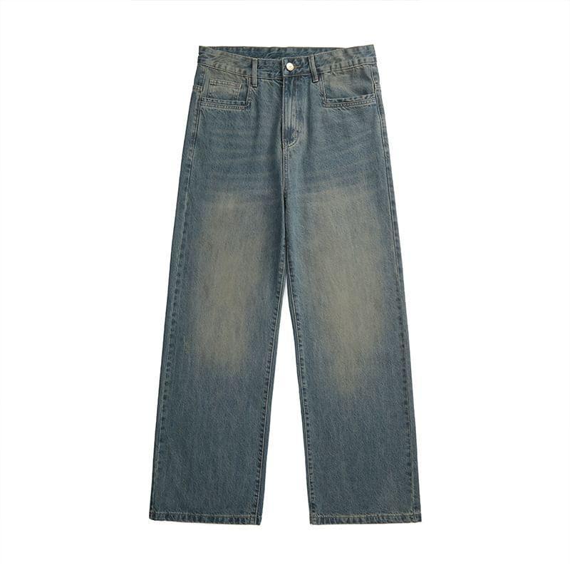 Mid Rise Washed Wide Leg Jeans Product Image