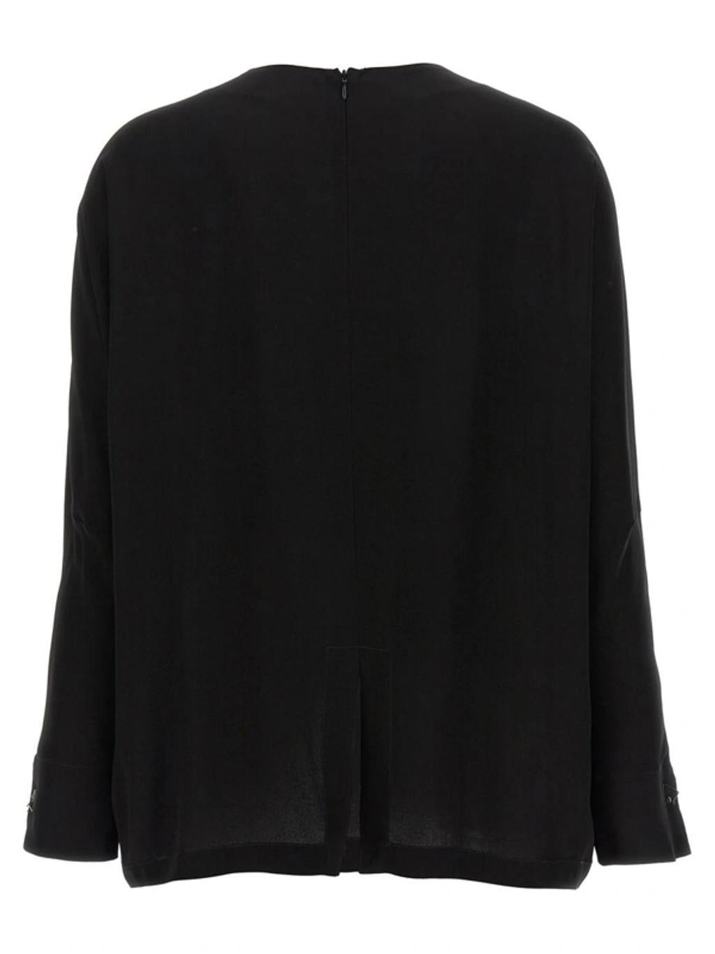 FABIANA FILIPPI Cufflinks Detail Blouse Shirt, Blouse Black Product Image