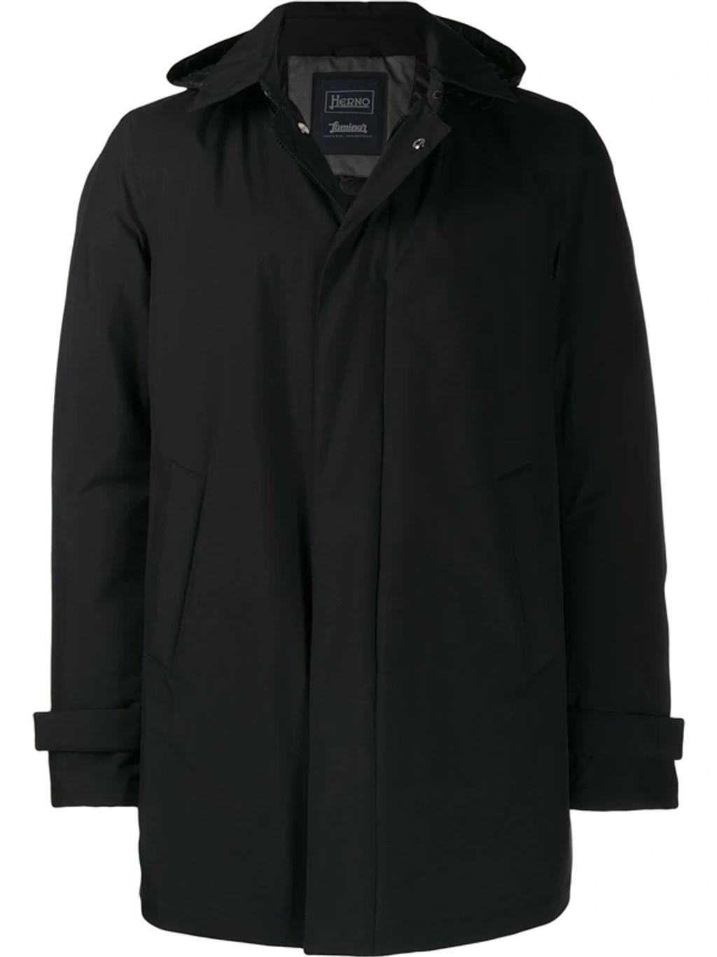 HERNO Detachable Hooded Coat In Black Product Image