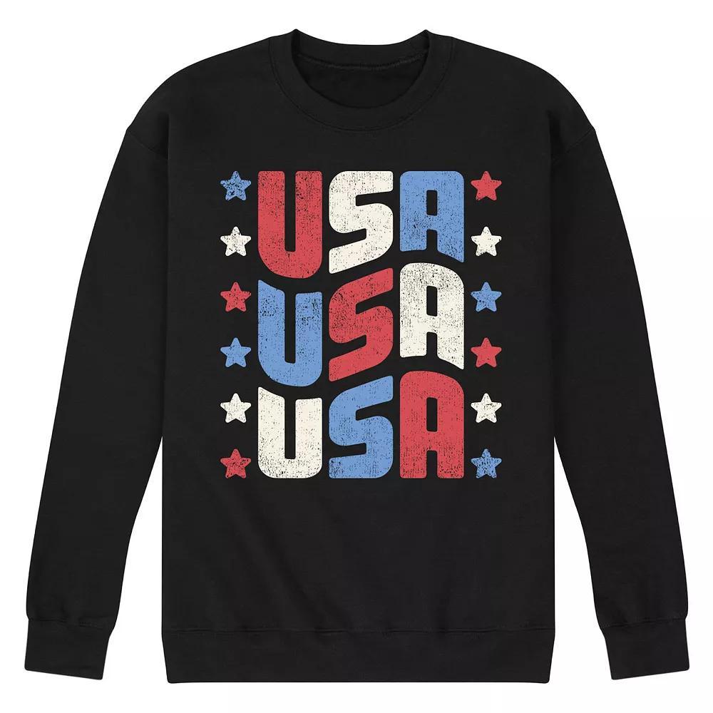 Mens USA Stacked Fleece Sweatshirt Blue Product Image