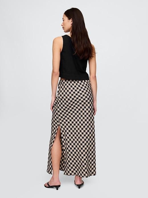 Linen-Blend Midi Skirt Product Image