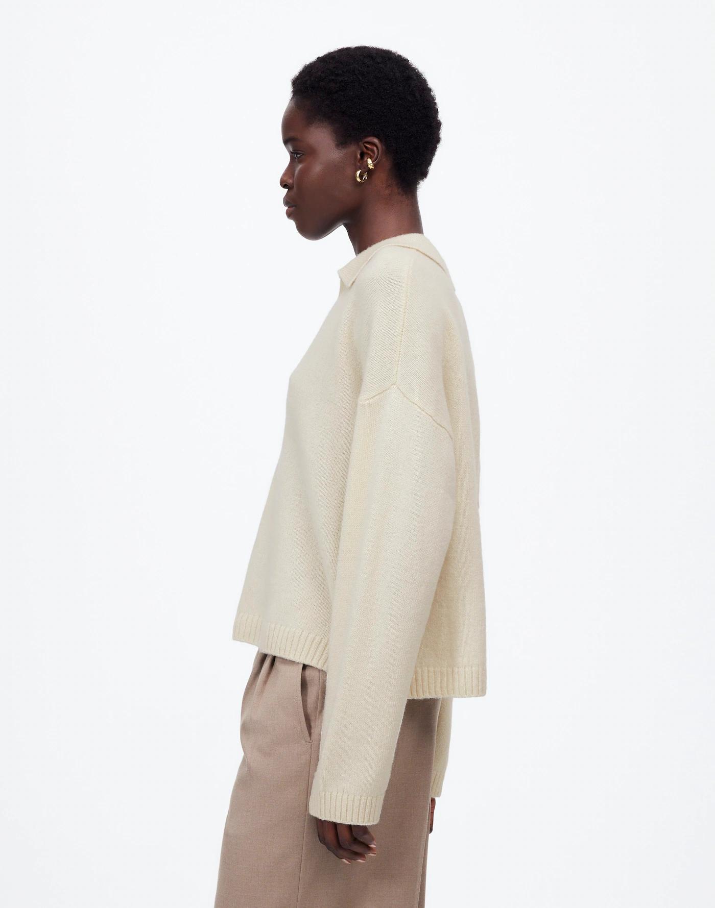 Cashmere-Wool Blend Polo Sweater Product Image