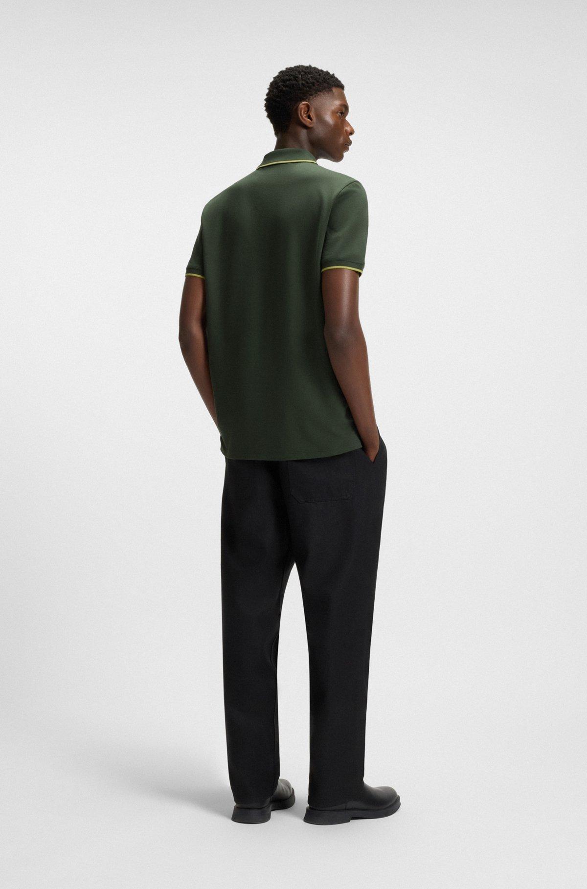 Stretch-cotton slim-fit polo shirt with printed logo Product Image