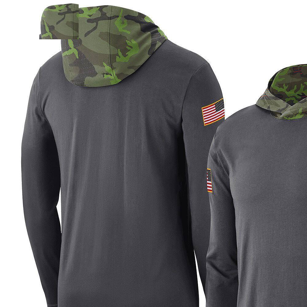 Mens Nike Anthracite Ohio State Buckeyes Military Long Sleeve Hoodie T-Shirt Product Image