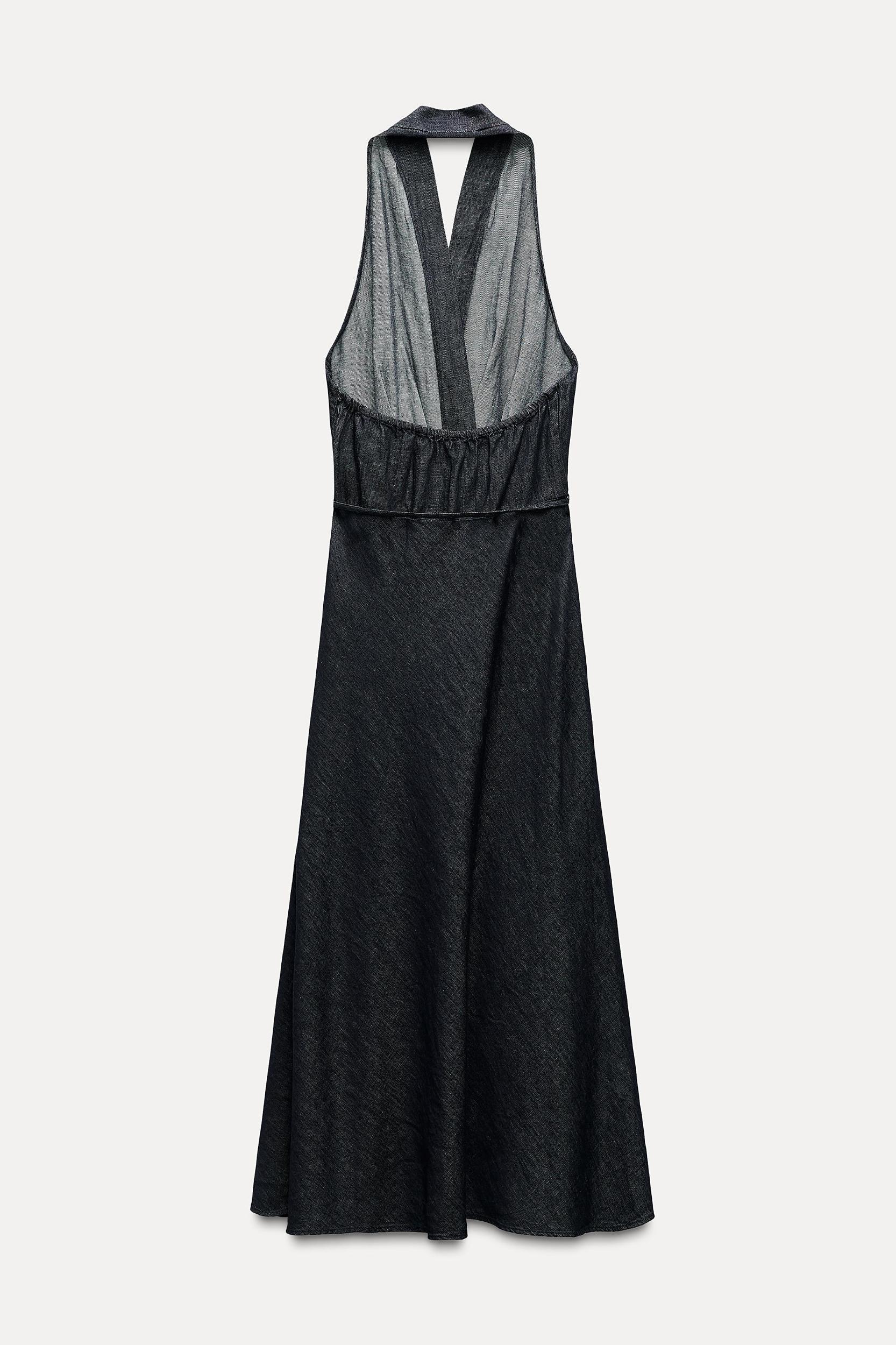 DENIM HALTER DRESS ZW COLLECTION Product Image