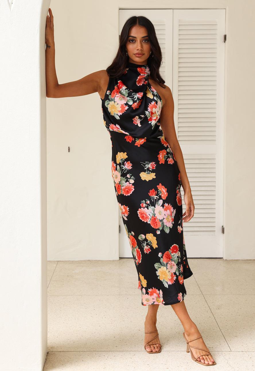 Let the Adventures Begin Midi Dress Black Product Image