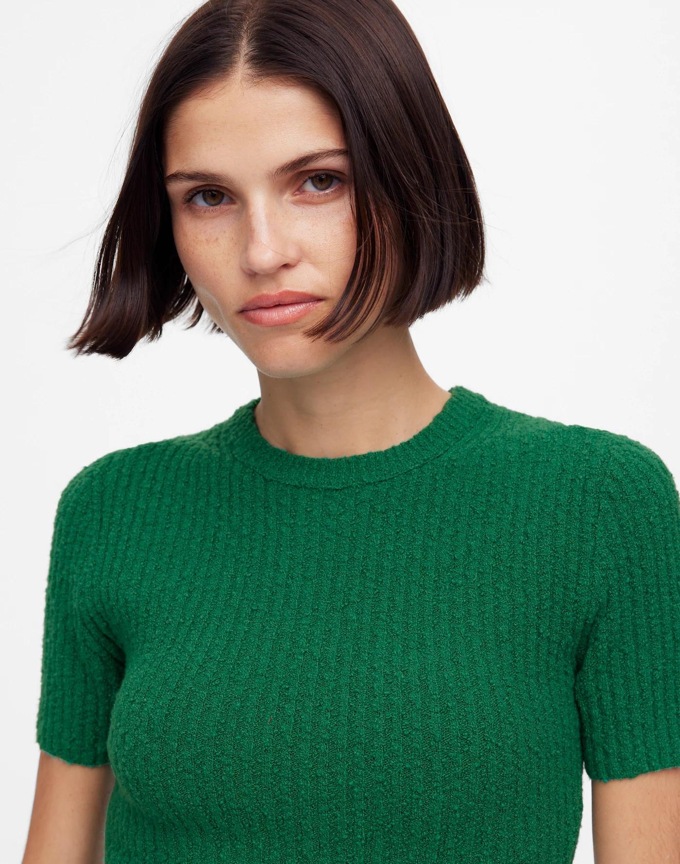 Bouclé-Knit Crewneck Sweater Tee Product Image