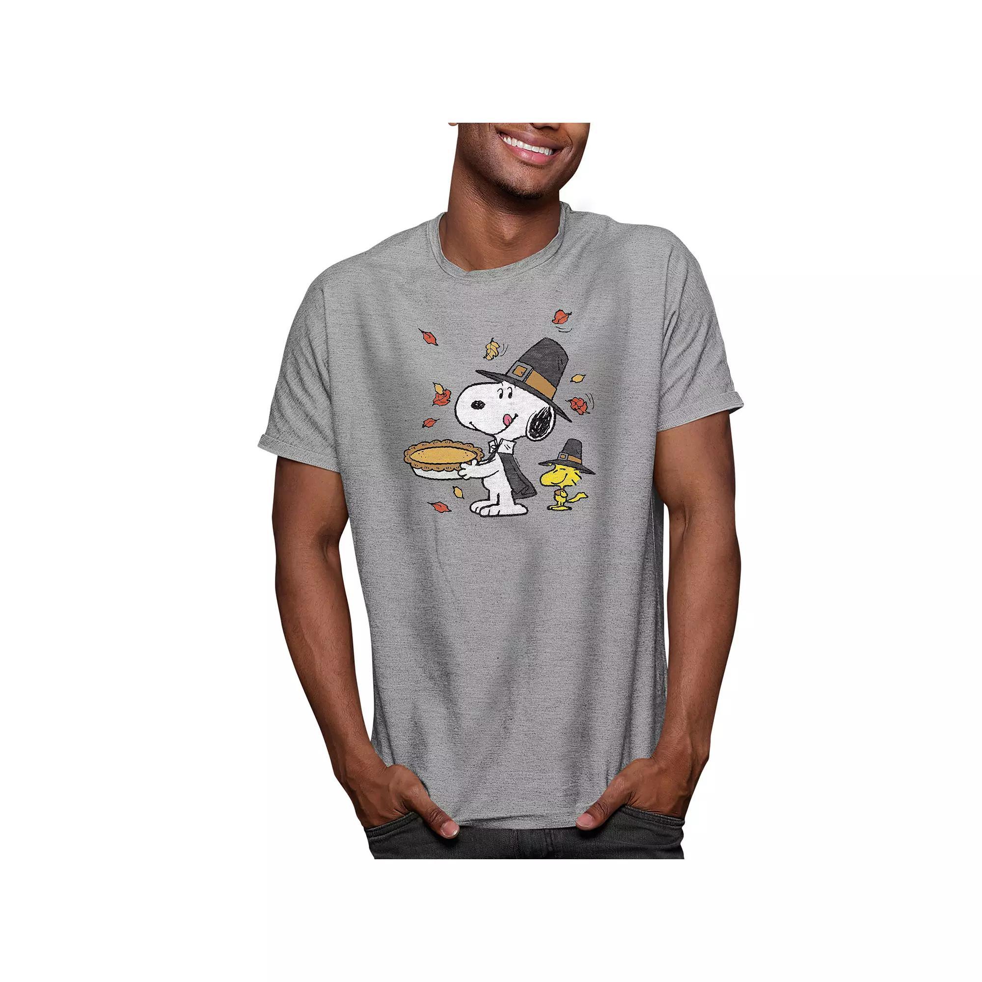 Men's Peanuts Thanksgiving Scene Tee, Size: Large, White Product Image
