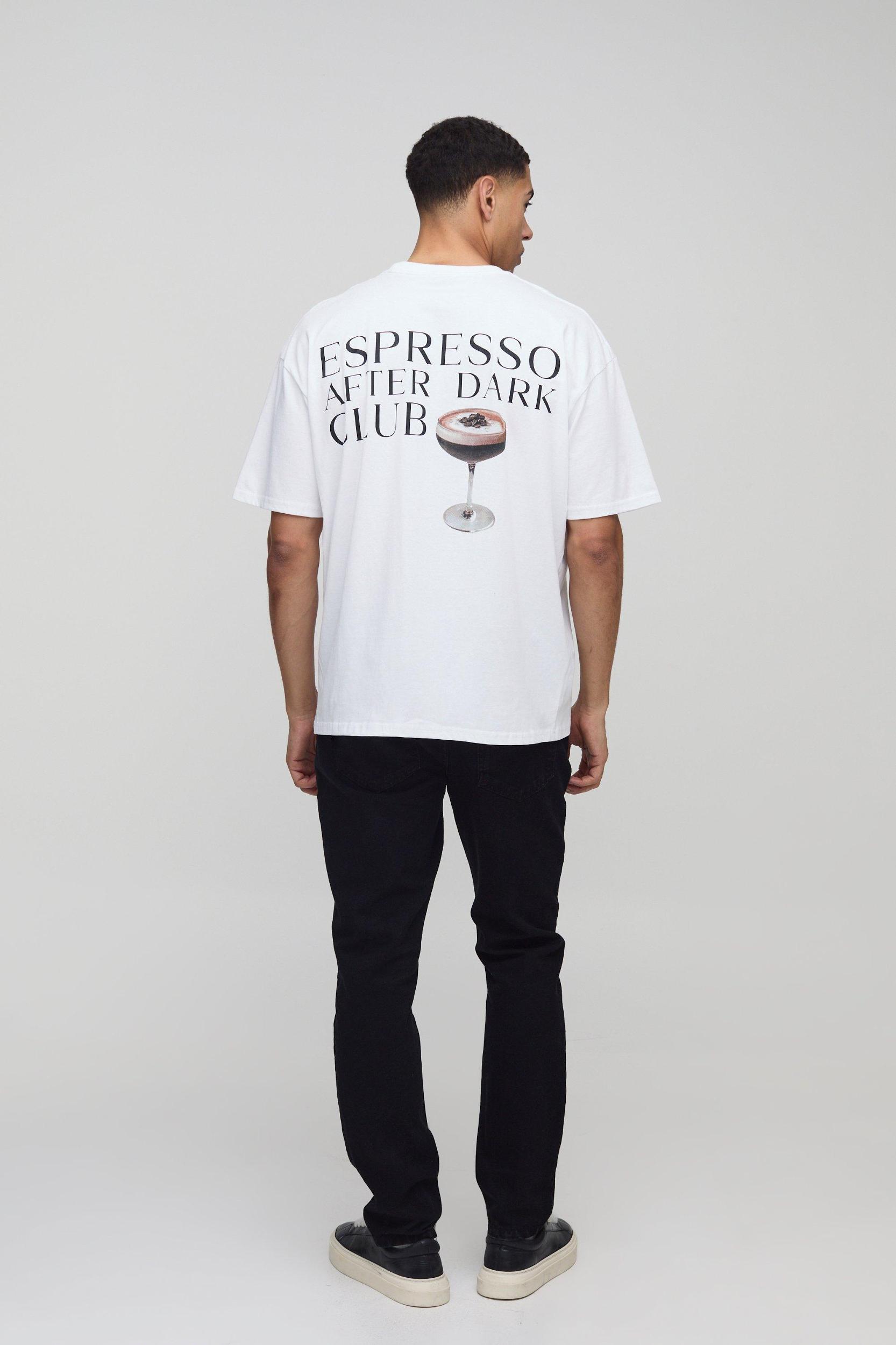 Regular Fit Oversized Espresso Martini Graphic T-Shirt | boohooMAN USA Product Image