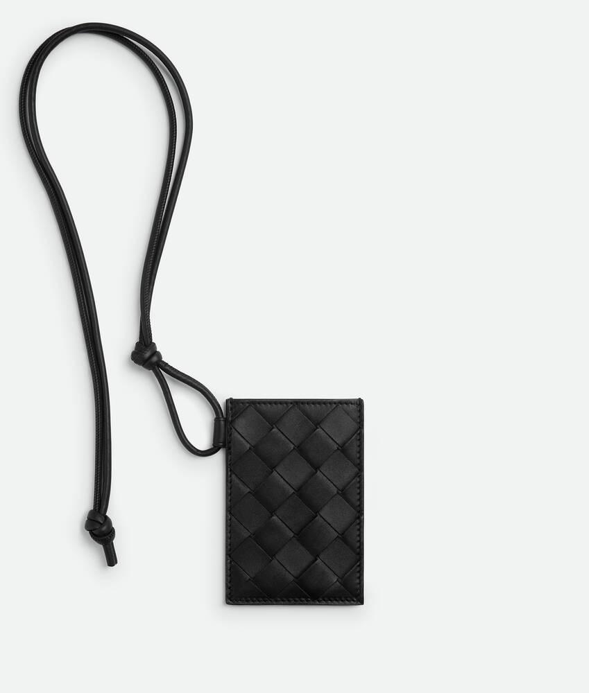 Men's Intrecciato Badge Holder in Black Product Image
