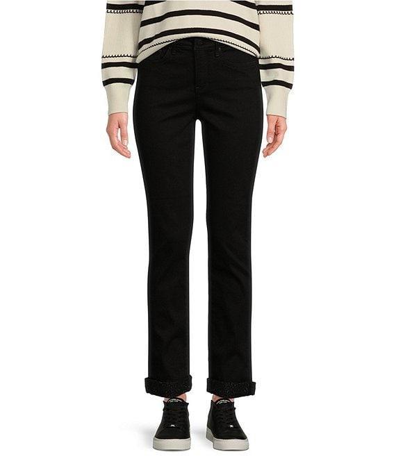 NYDJ Sheri Lift Tuck® Stretch Denim Rolled Cheetah Cuff Slim Leg Mid Rise Ankle Jean Product Image