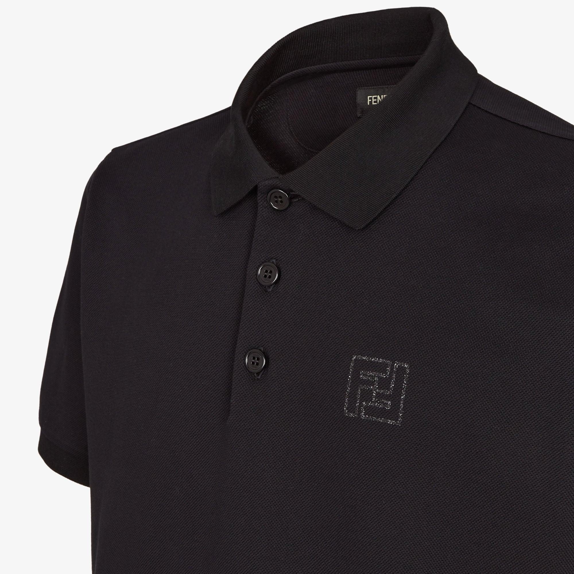 Polo shirtBlack cotton polo shirt Product Image