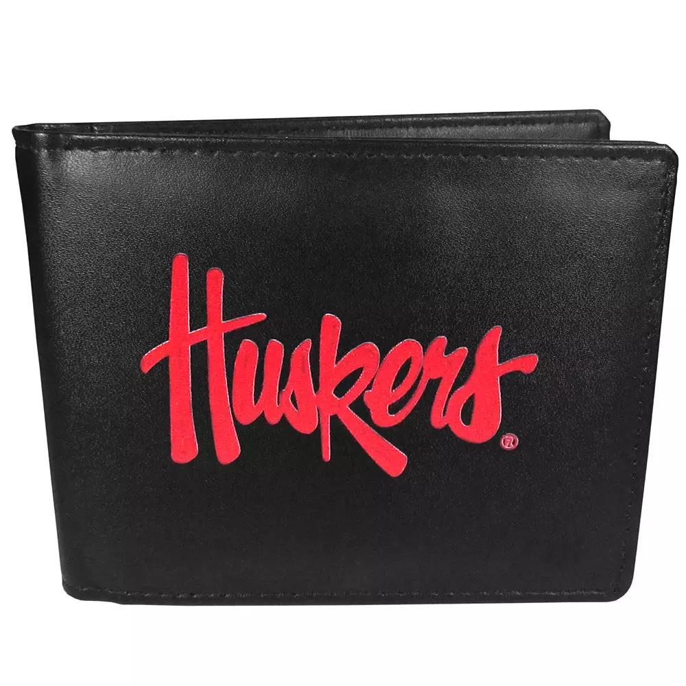 Men's Nebraska Cornhuskers Leather Bi-Fold Wallet, Team Product Image