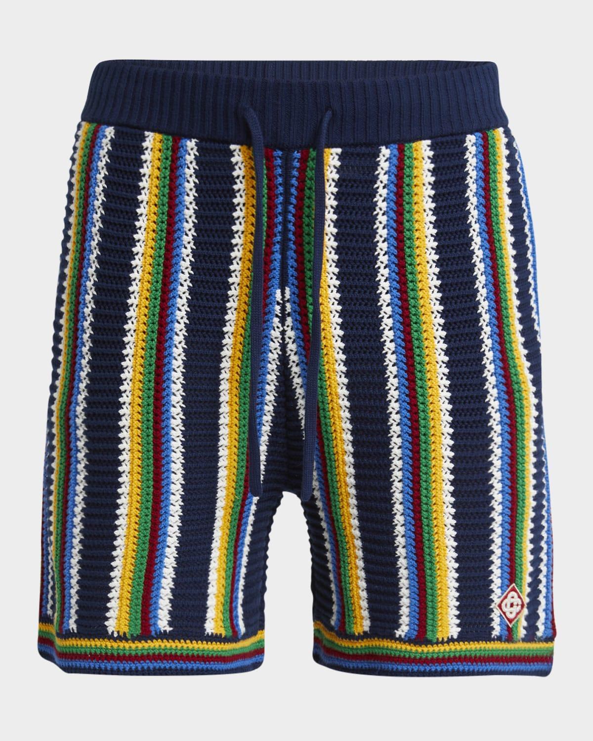 Mens Multicolor Crochet Shorts Product Image