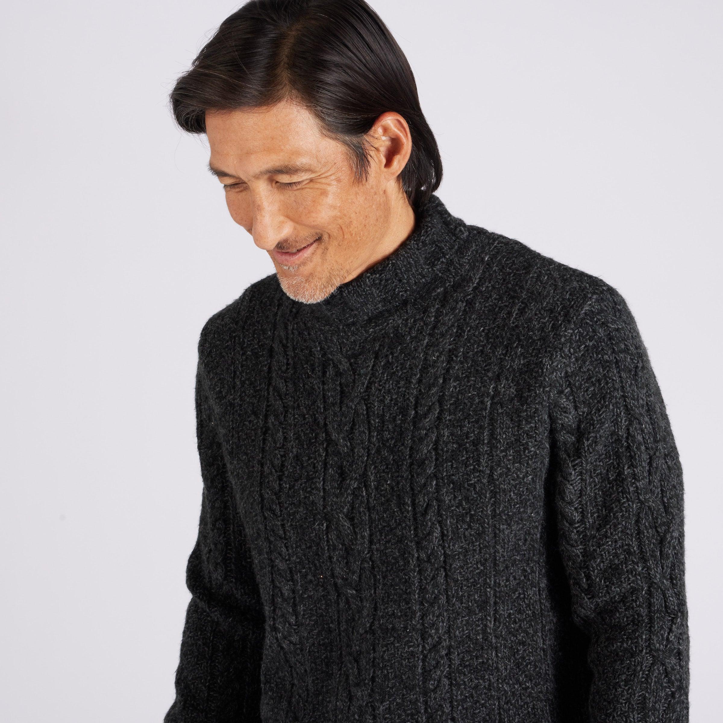 Fisherman Cable Turtleneck - Charcoal Navy Product Image