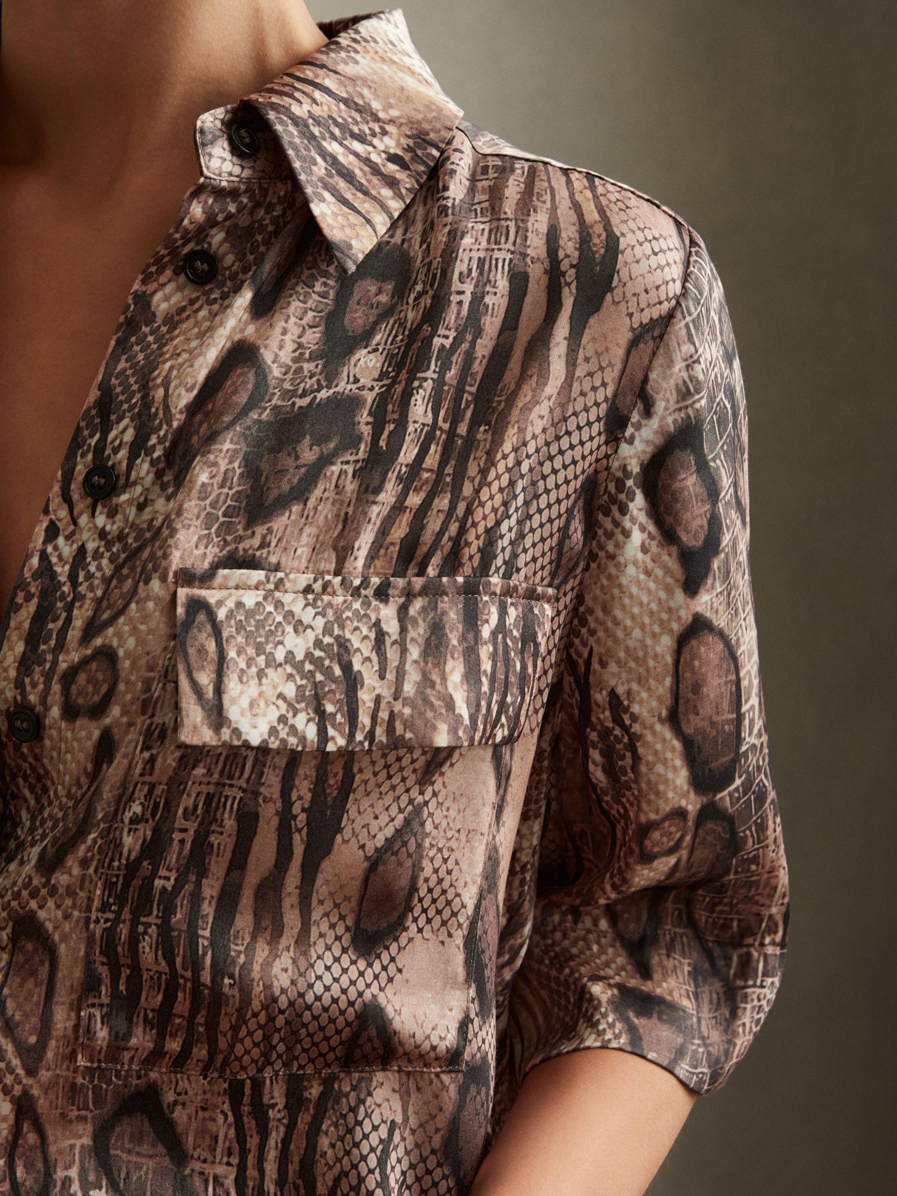 Maya Neutral Snake Print Shirt Product Image