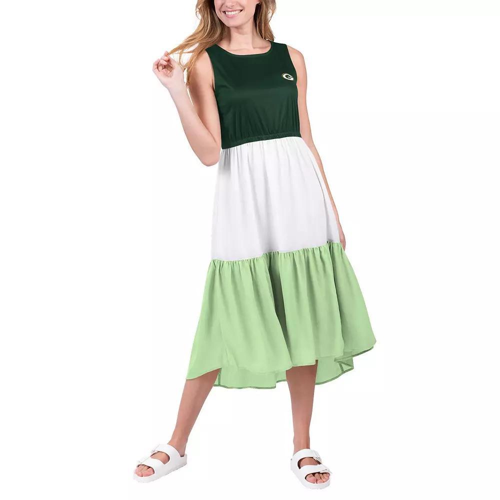 Women's G-III 4Her by Carl Banks Green/Neon Green Green Bay Packers 12th Inning Colorblock Dress, Size: Medium Product Image
