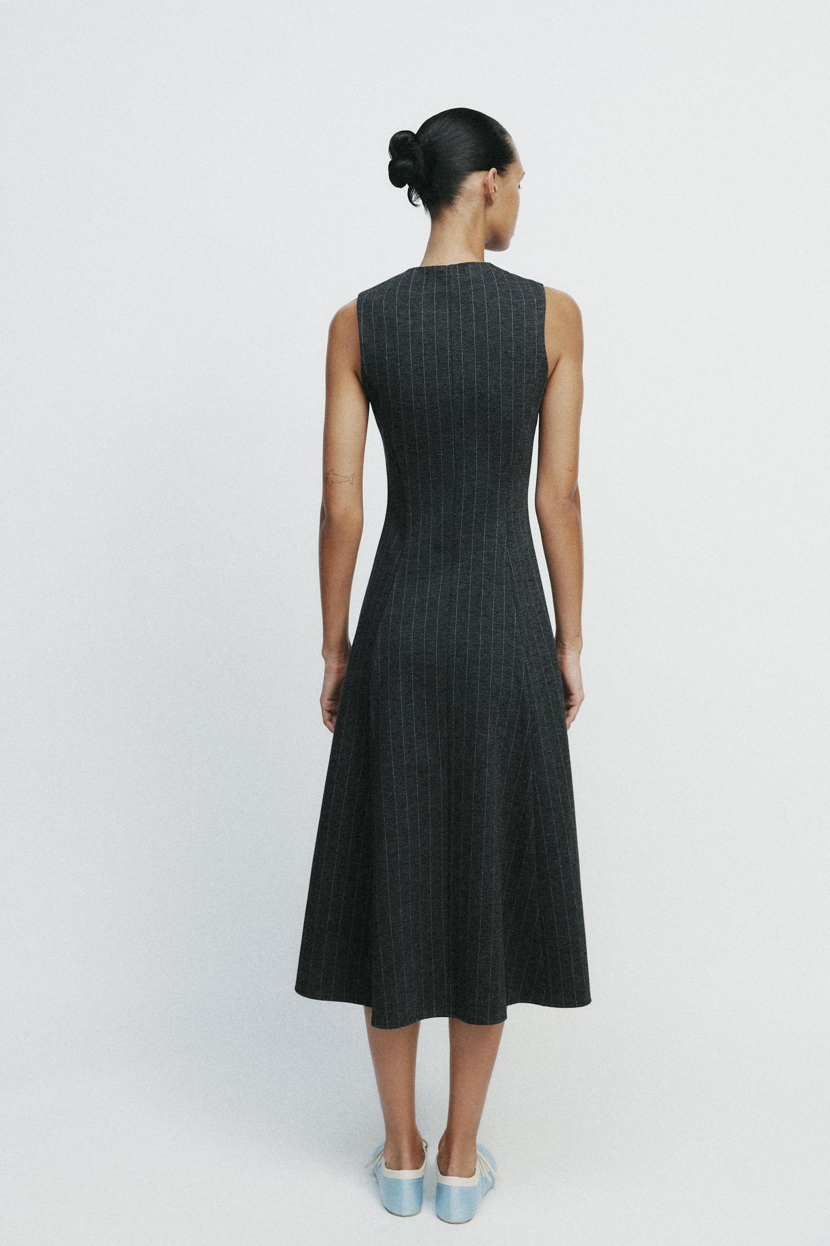 PINSTRIPE MIDI DRESS Product Image