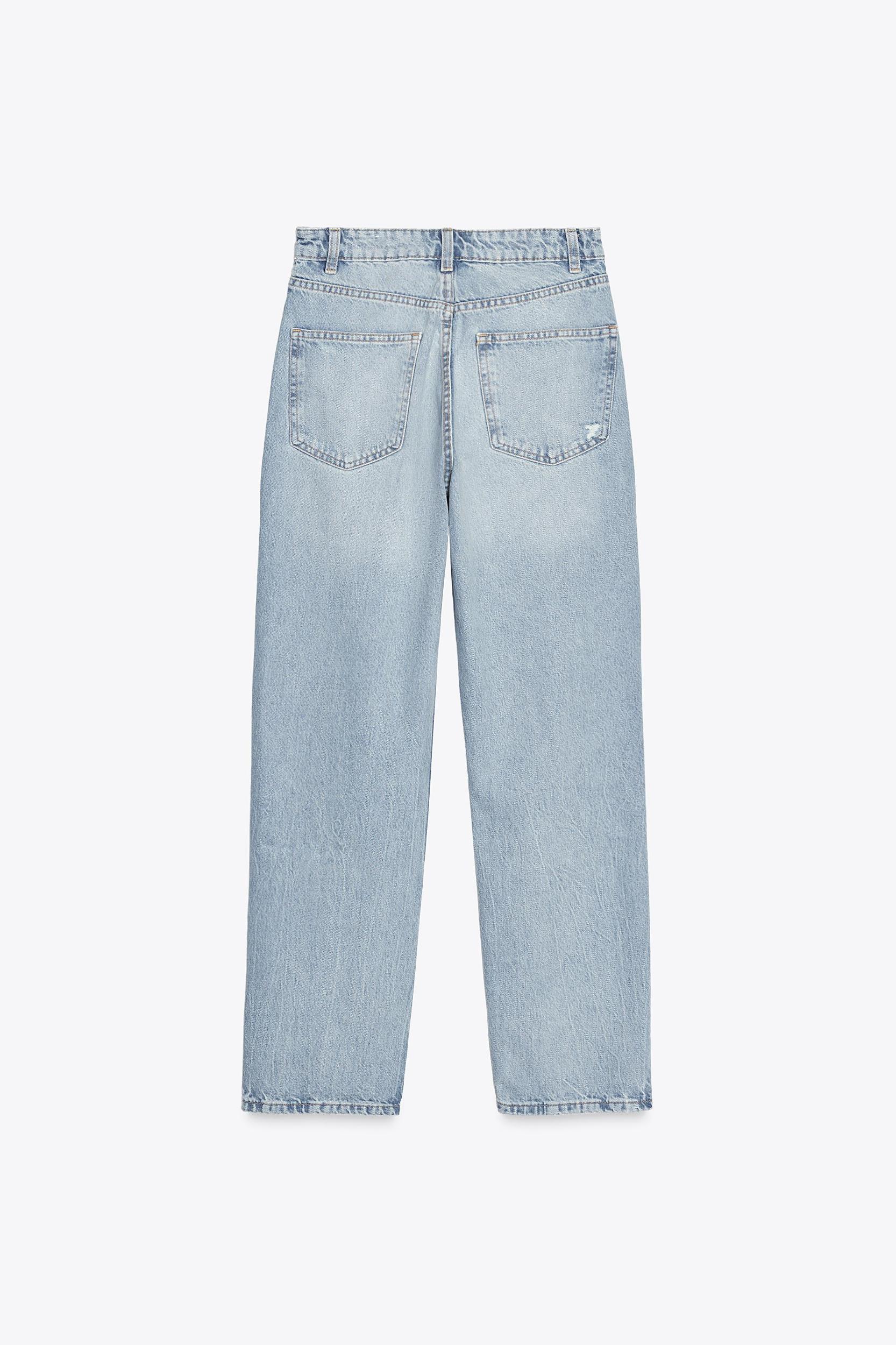 HIGH-WAIST RIPPED MOM FIT JEANS Product Image