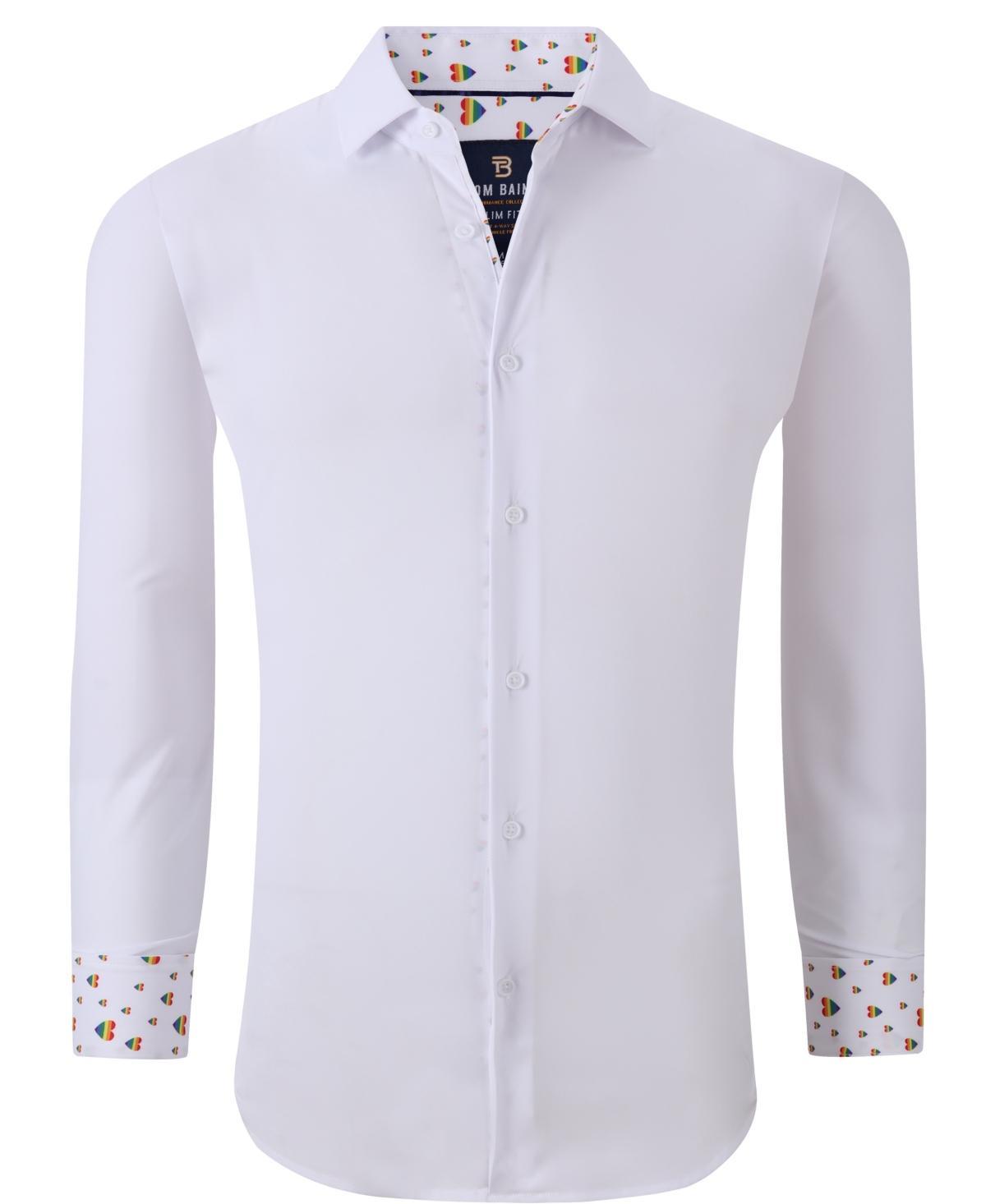 Mens Slim Fit Pride Performance Novelty Button Down Dress Shirt Product Image