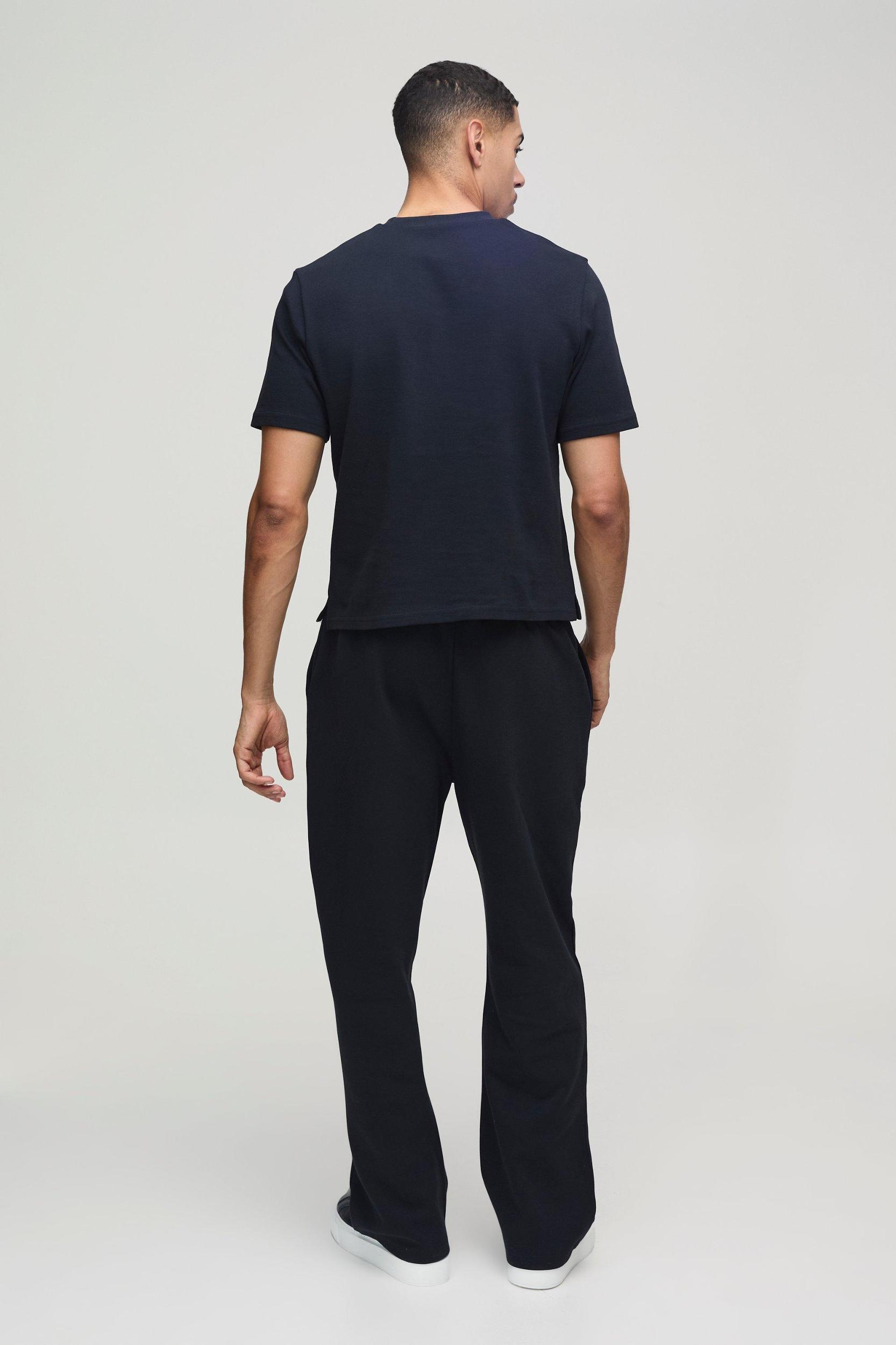 Straight Leg Interlock Pintuck Sweatpants | boohooMAN USA Product Image