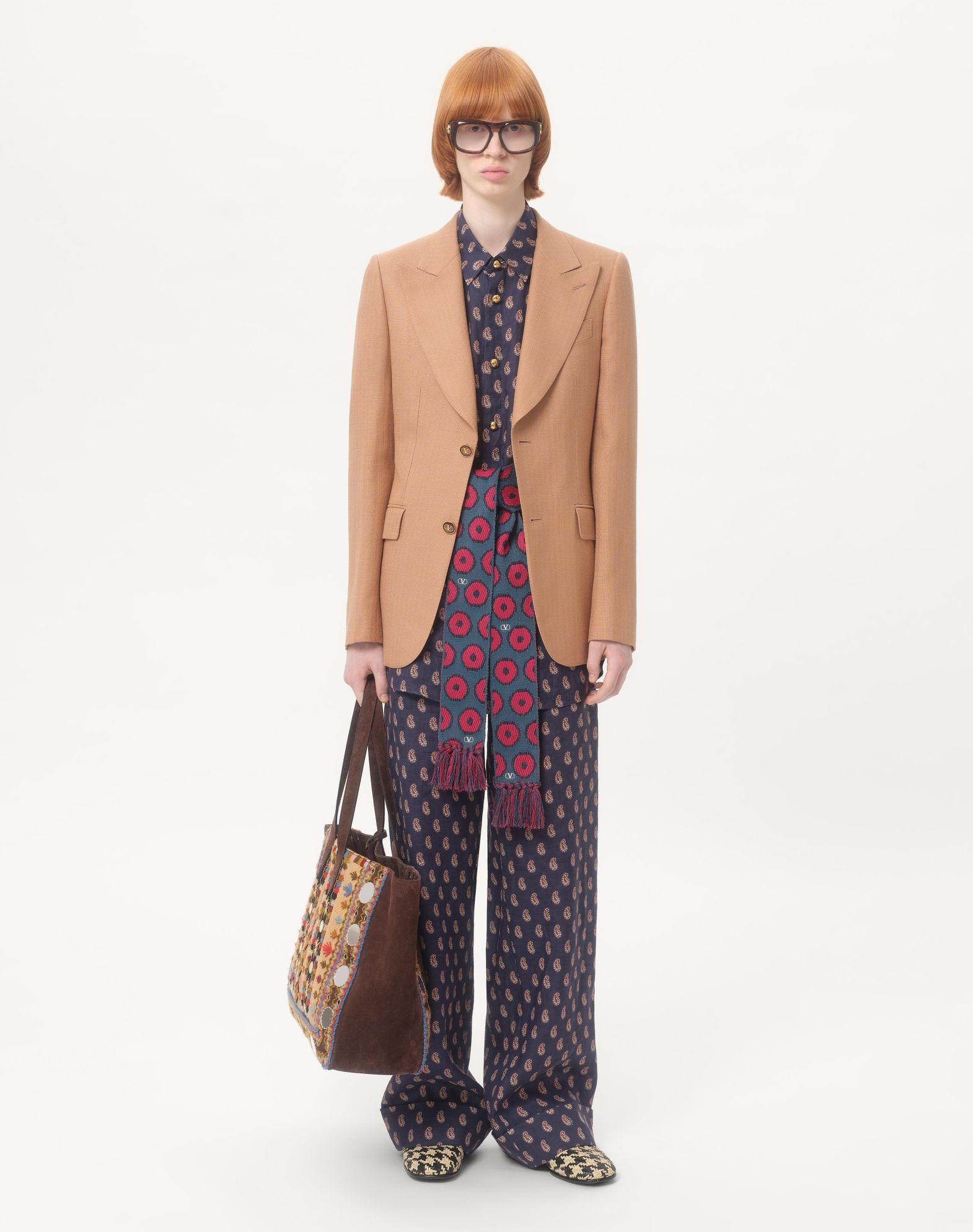 Lightweight Linen Shirt With Voyage Imaginaire Print Product Image