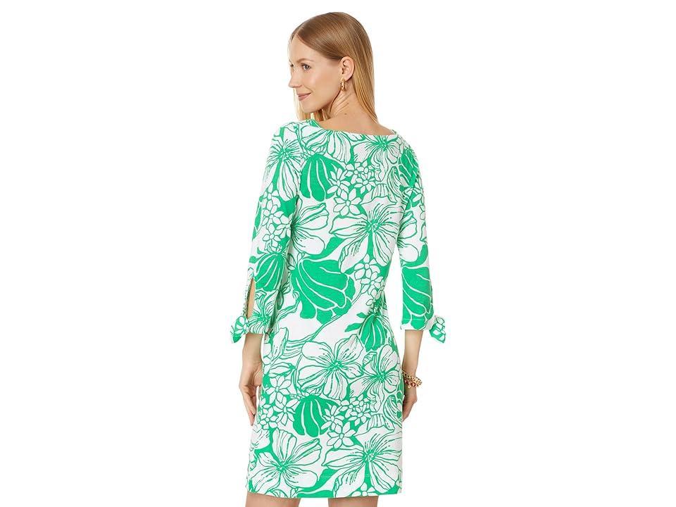 Lilly Pulitzer Lidia 3/4 Sleeve Boatneck Dress (Spearmint Oversized Kiss My Tulips) Women's Dress Product Image