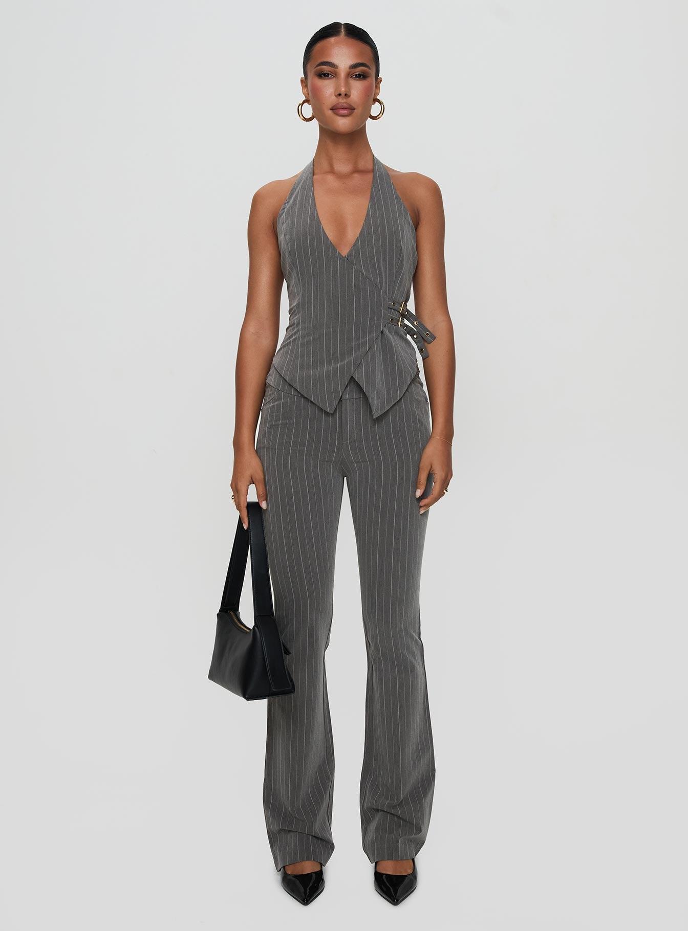 Calexico Buckle Pant Grey Pinstripe Product Image