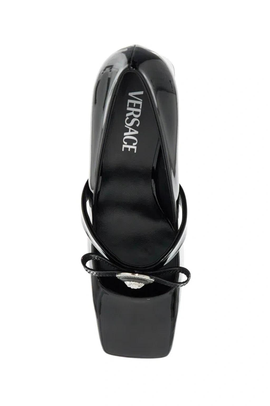 VERSACE 55mm Patent Leather Pumps In Multicolor Product Image