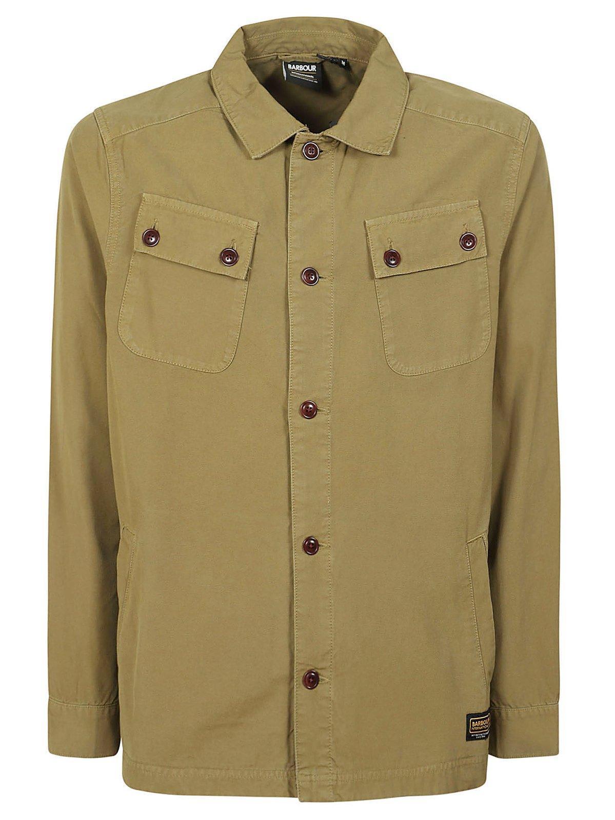 BARBOUR Collared Buttoned Shirt In Olive Branch Product Image