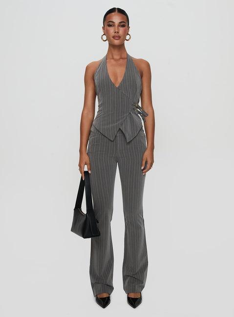 Calexico Buckle Pant Grey Pinstripe Product Image