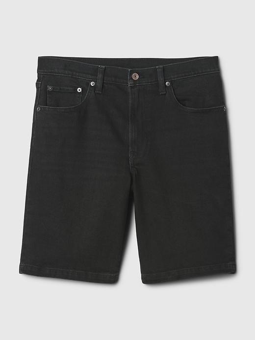 9" High Rise Denim Bermuda Shorts Product Image