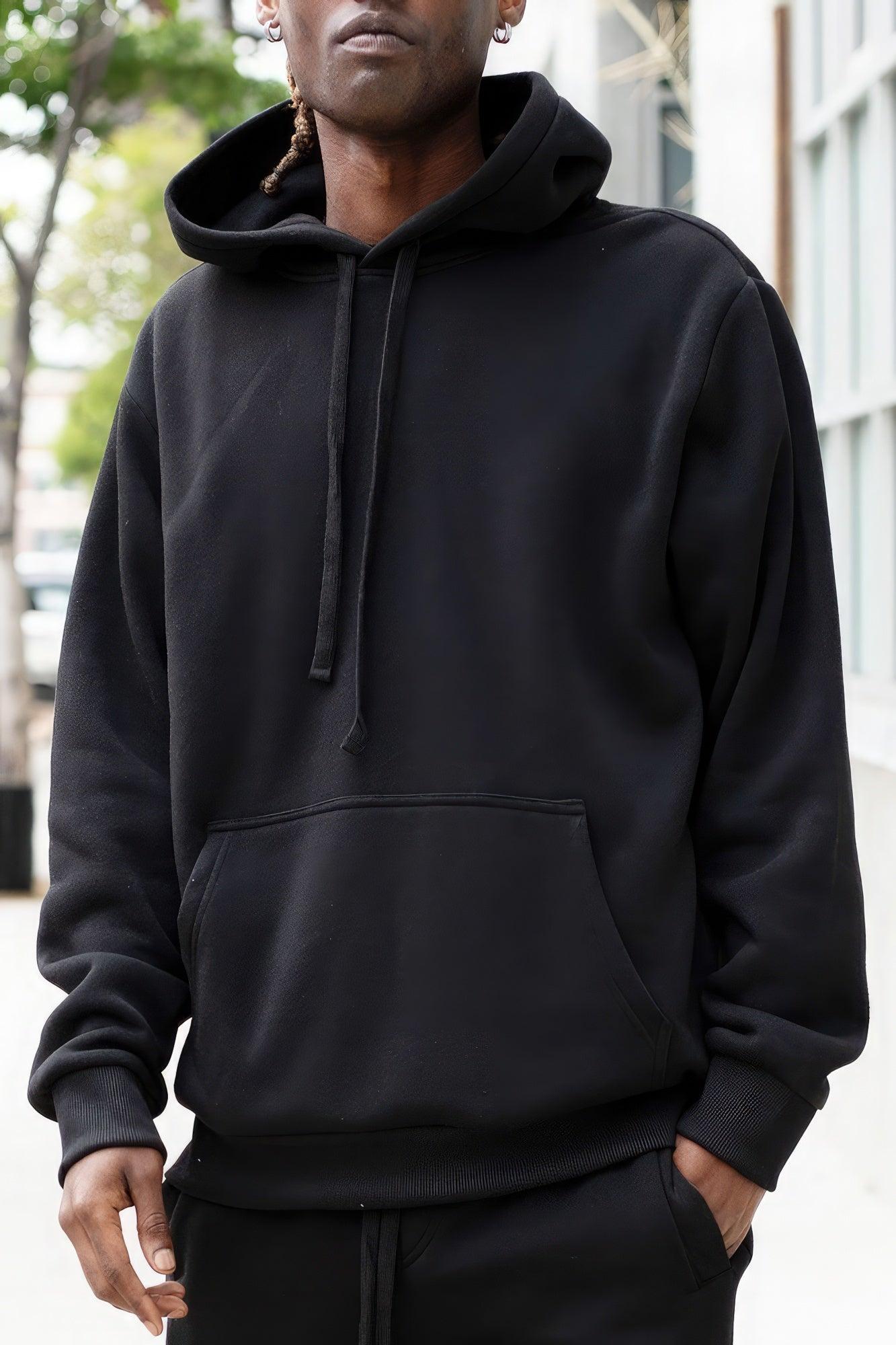Men's Fleece Pullover - Black Product Image