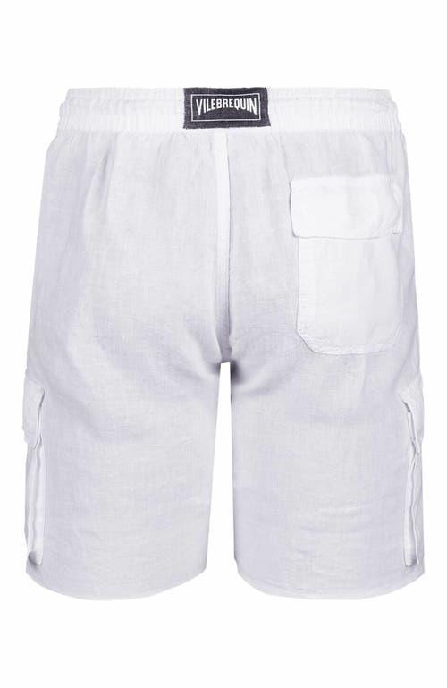 Vilebrequin Men's Linen Bermuda Cargo Pockets Shorts in Blanc at Nordstrom, Size Small Product Image