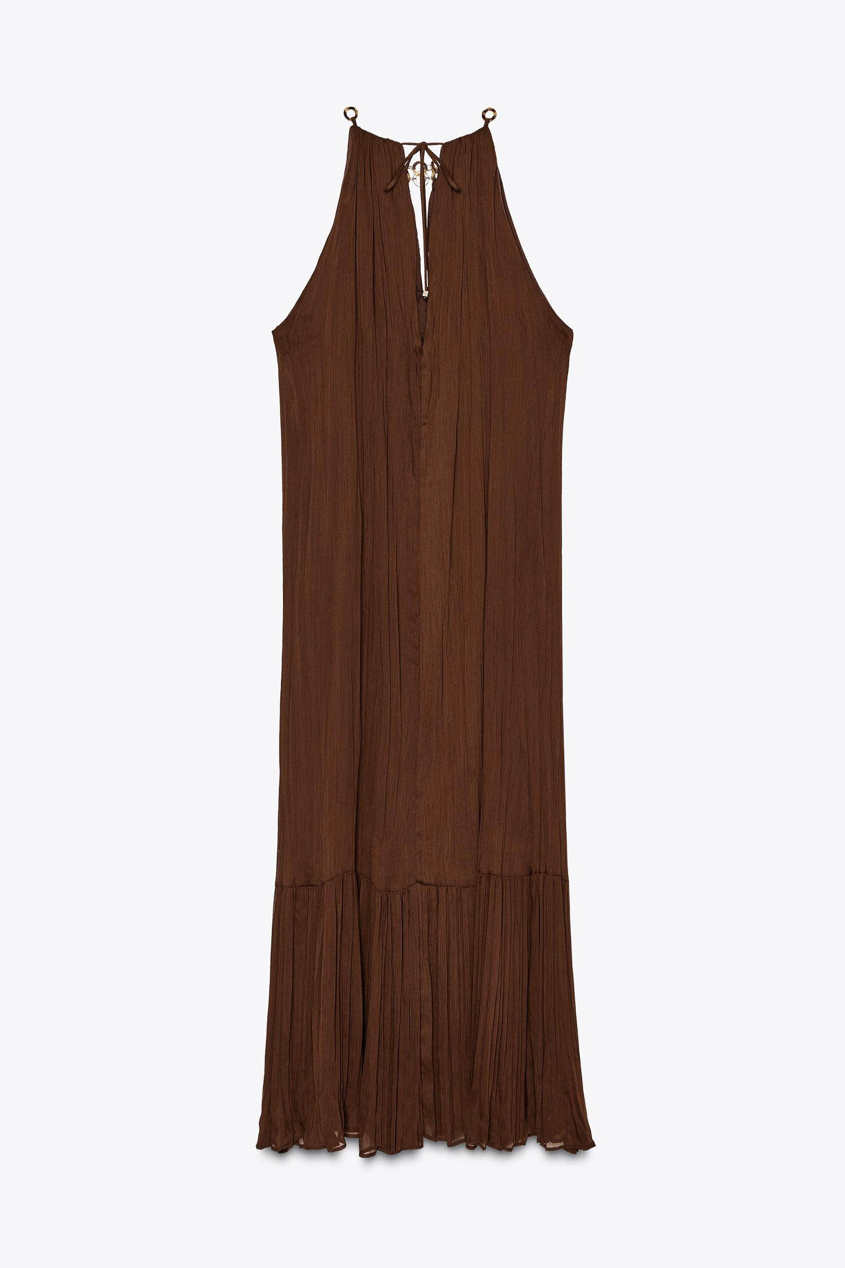 GROMMET HALTER MIDI DRESS Product Image