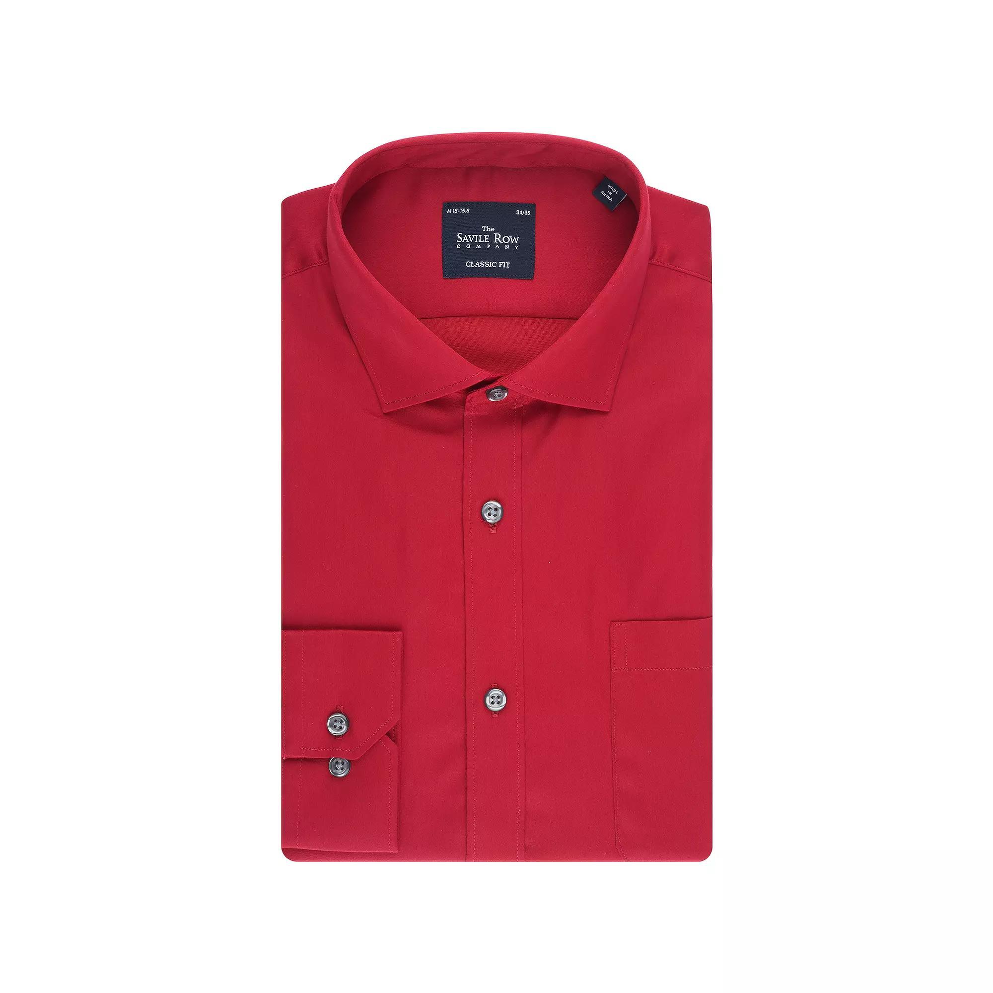 Men's Savile Row Classic Fit Sateen Dress Shirt, Size: XL-36/37, Blue Product Image