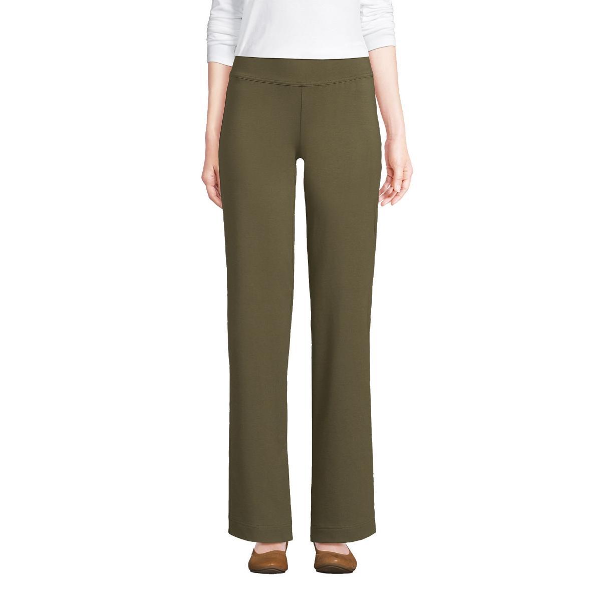 Plus Size Lands' End Starfish Pull-On Straight-Leg Pants, Women's, Size: 1XL, Green Moss Product Image