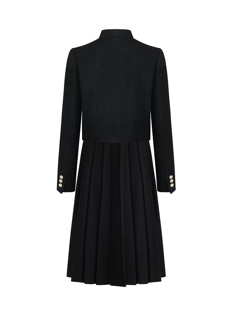 Crop Jacket With Flaps And Half Skirt Two-Piece Suit Product Image