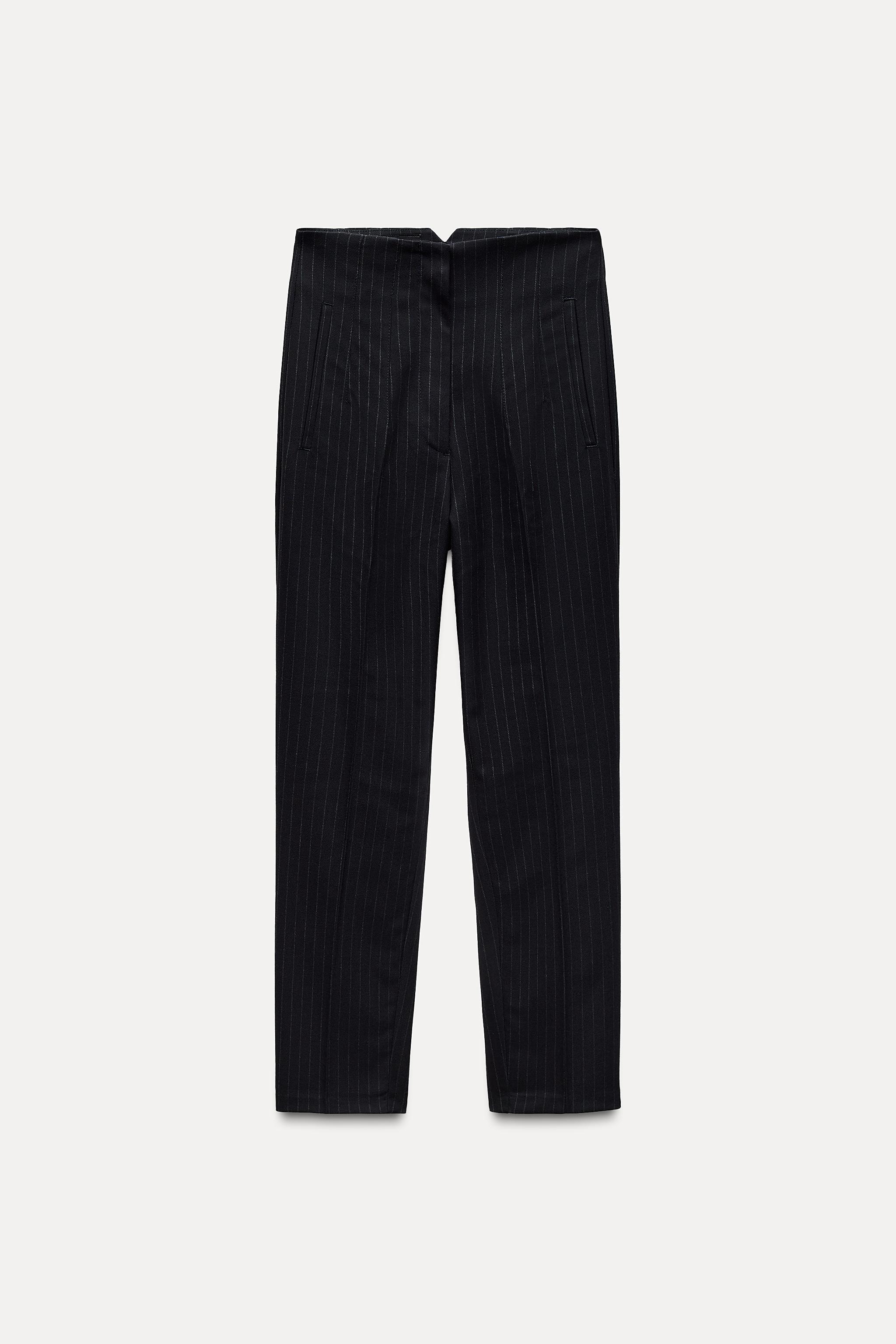 HIGH-WAISTED PINSTRIPE PANTS Product Image