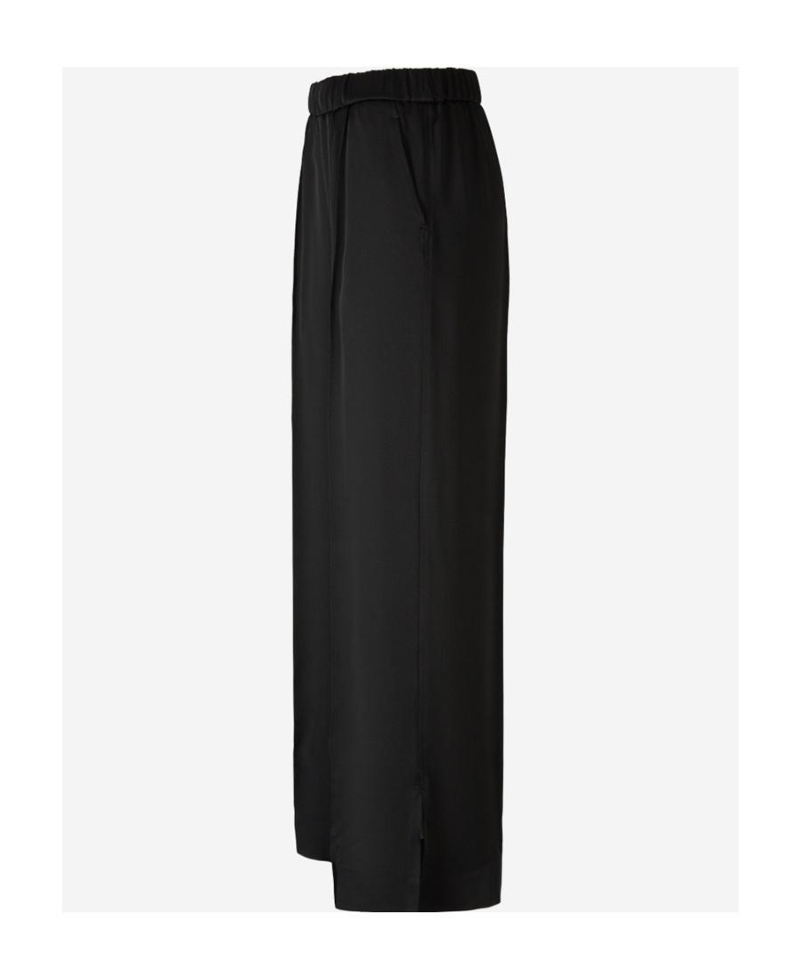 JIL SANDER Satin-finish Wide-leg Trousers In Black Product Image