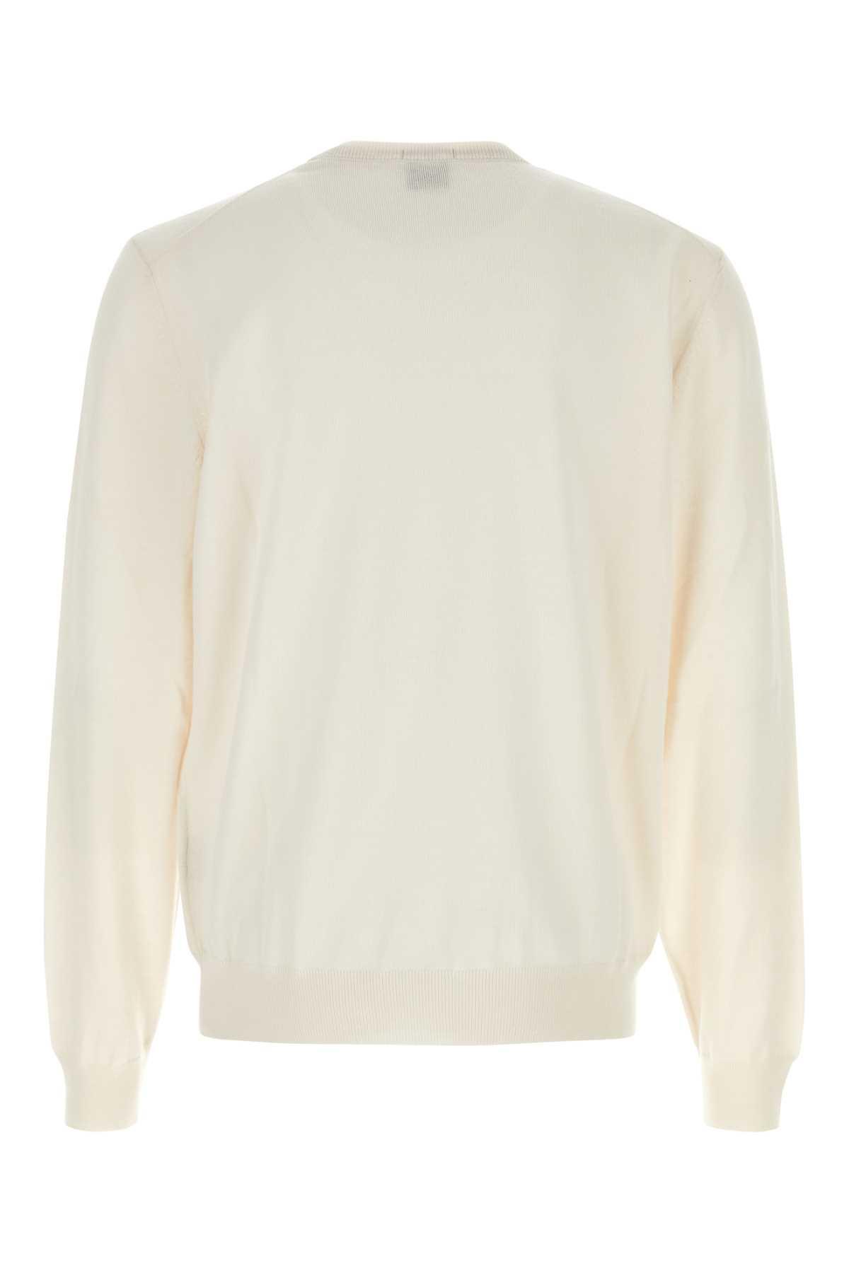 HUGO BOSS Logo-embroidered Cotton Jumper In White Product Image
