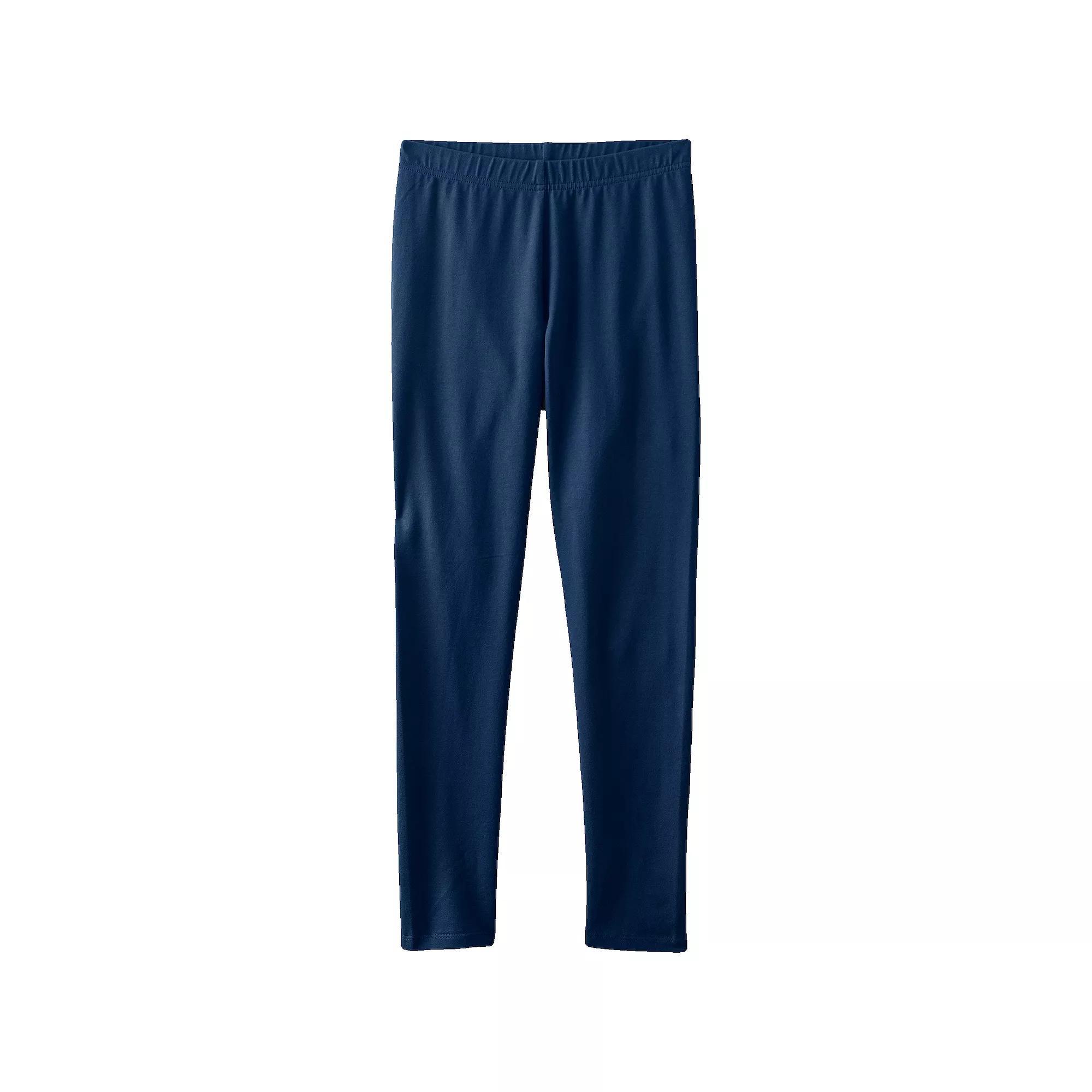 Girls 2-20 Lands' End Tough Cotton Ankle Leggings, Girl's, Size: XXL(18/20), Deep  Blue Product Image