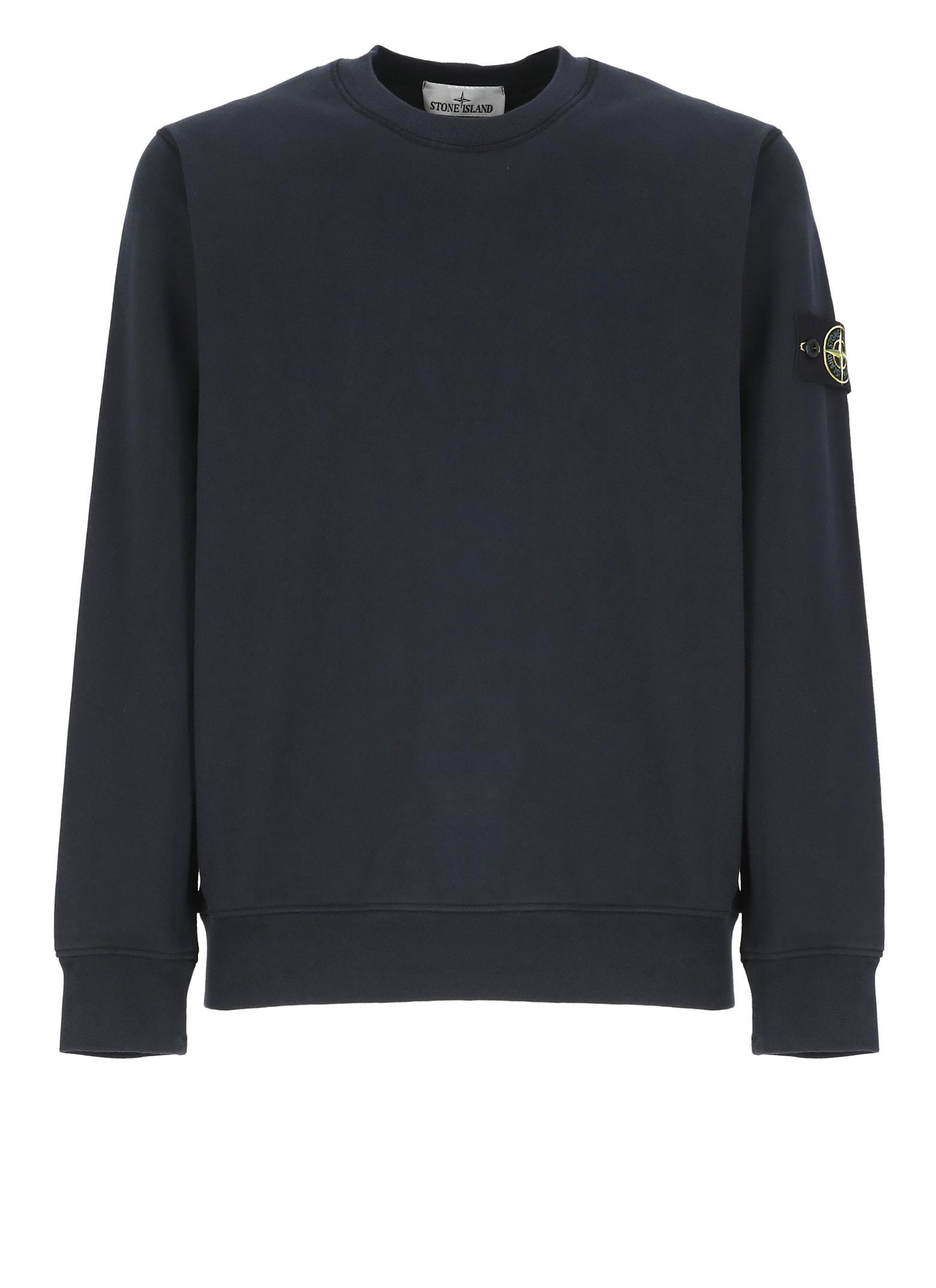 STONE ISLAND Logo Patch Sweatshirt In Blue Product Image