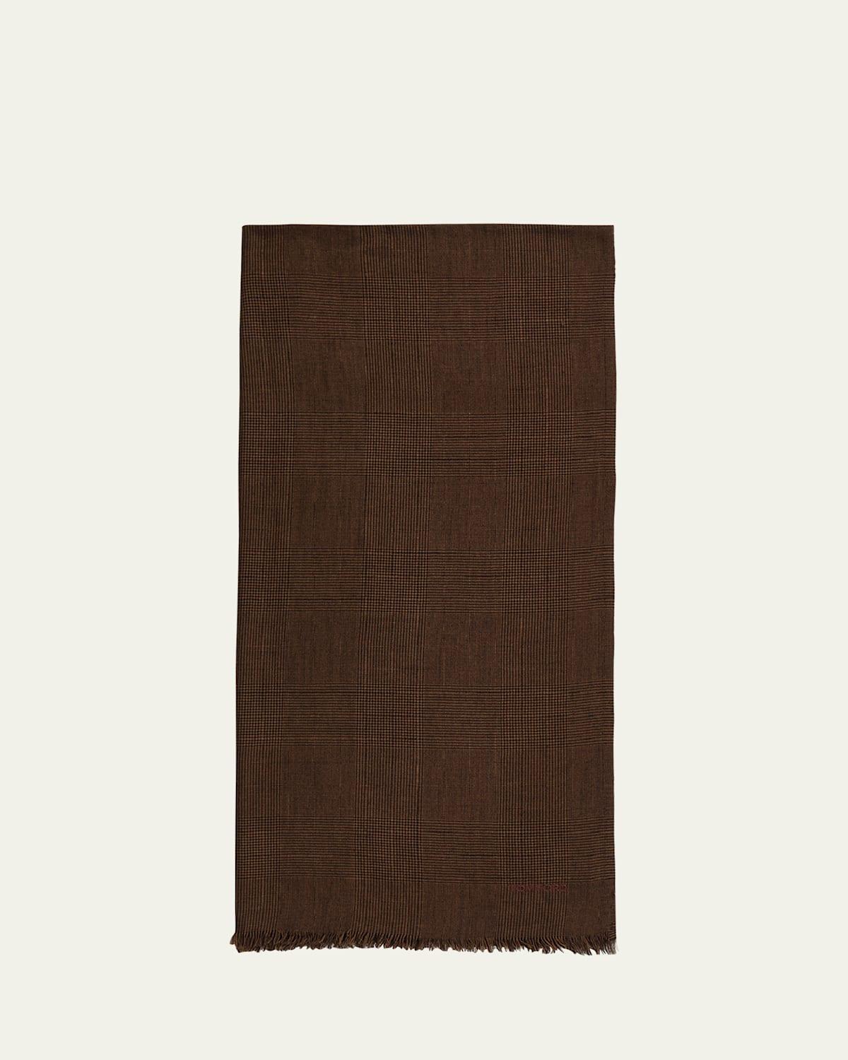 Mens Wool Prince Of Wales Scarf Product Image
